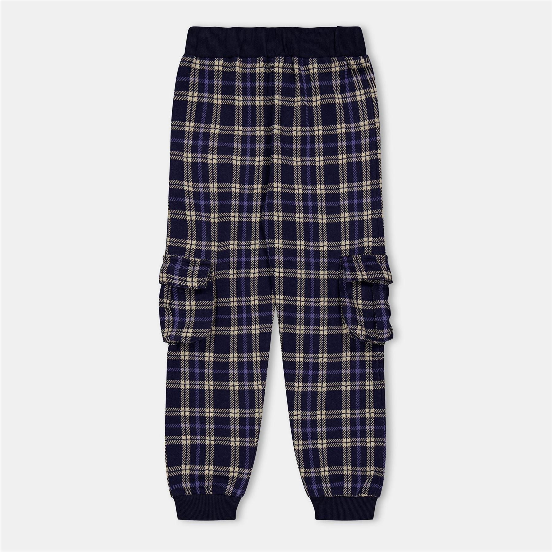 Lilly and Sid Plaid Patterned Cargo Joggers