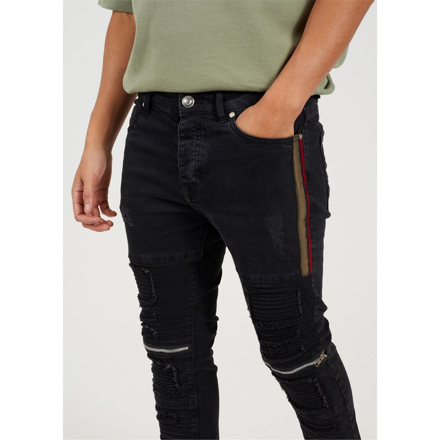 Brave Soul Wash Bike Jean With Stitch Detail