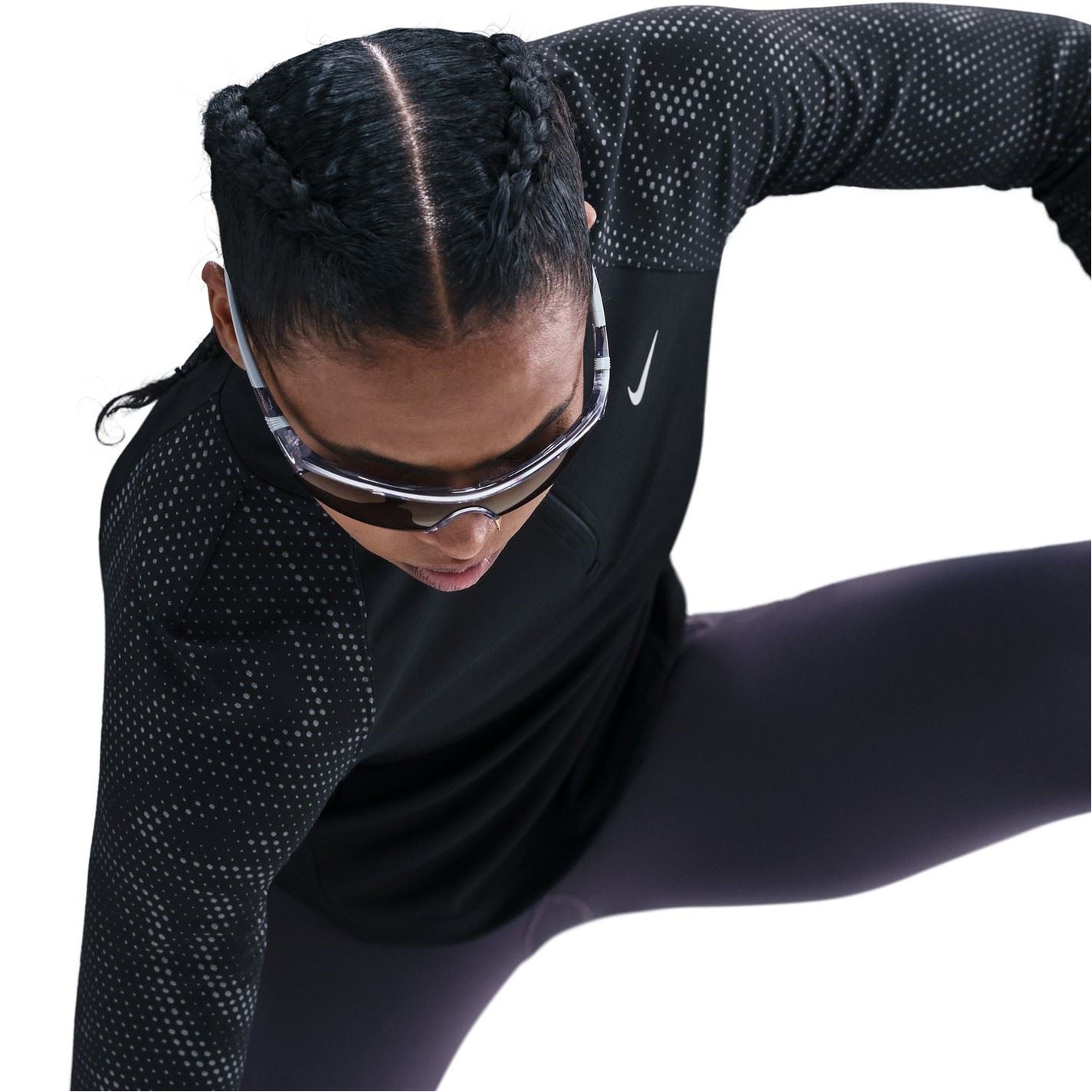 Nike Zip Neck Raglan Long Sleeve Athletic Top