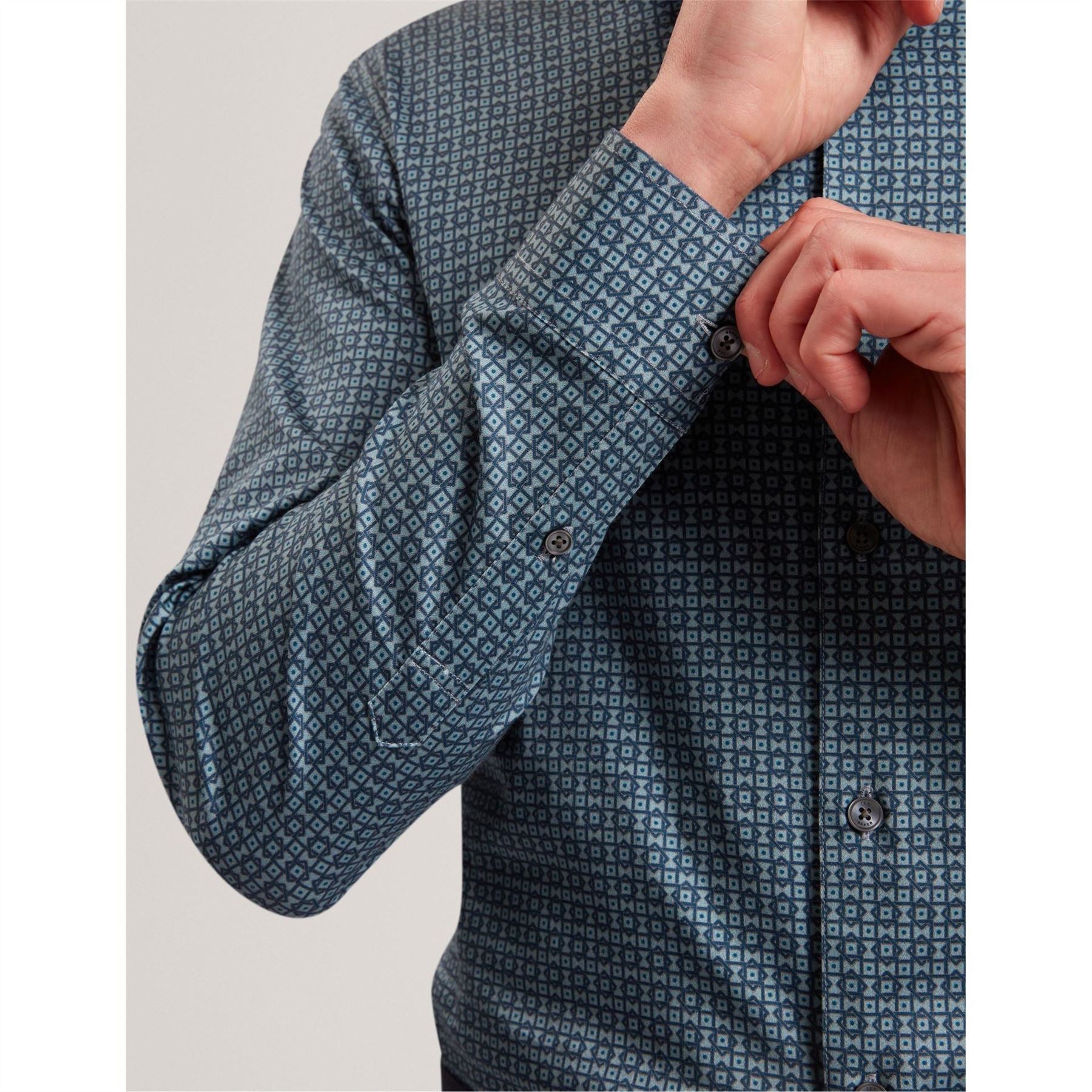 Ted Baker Long Sleeve Geometric Patterned Shirt