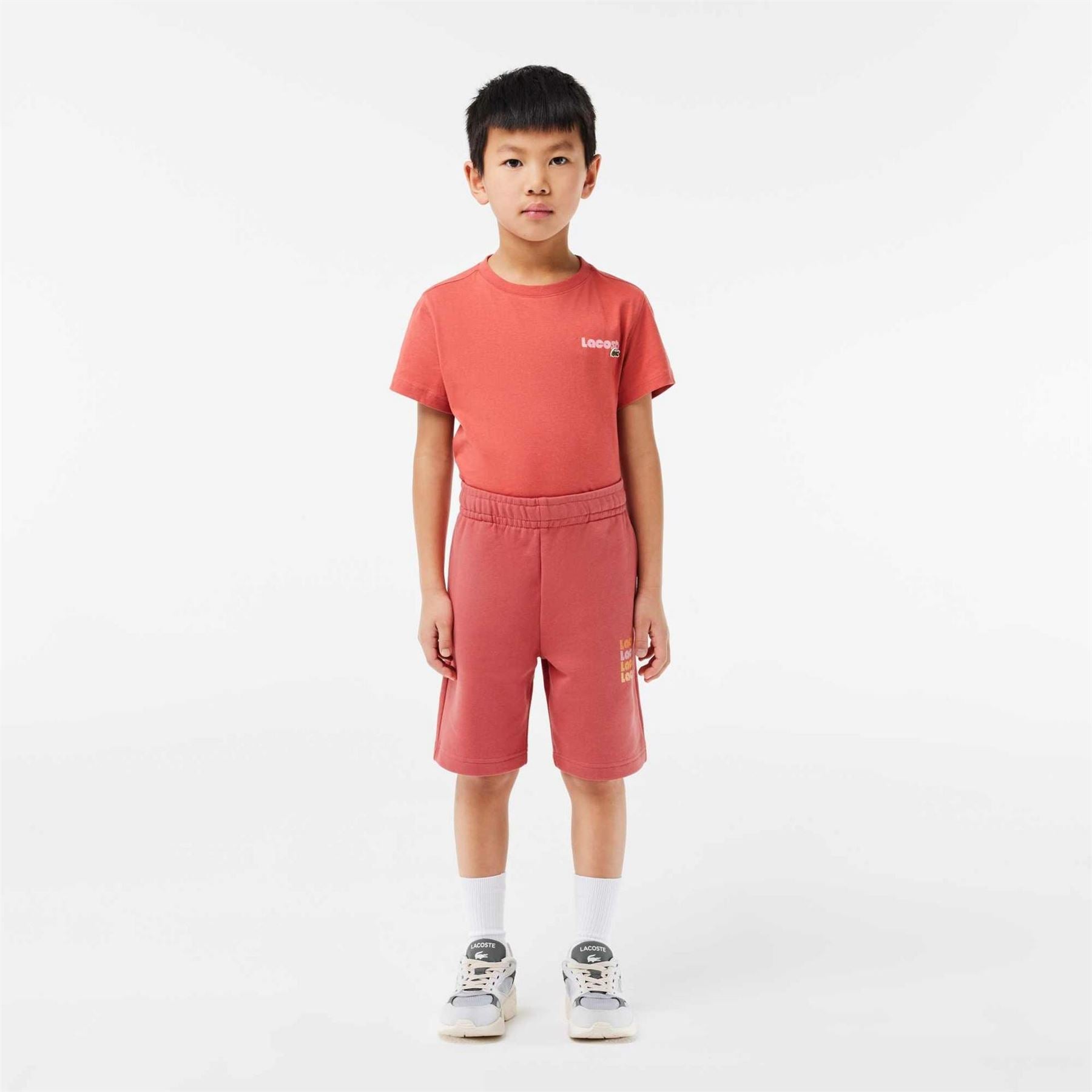 Lacoste Logo Print Sweat Shorts with Elasticated Waistband