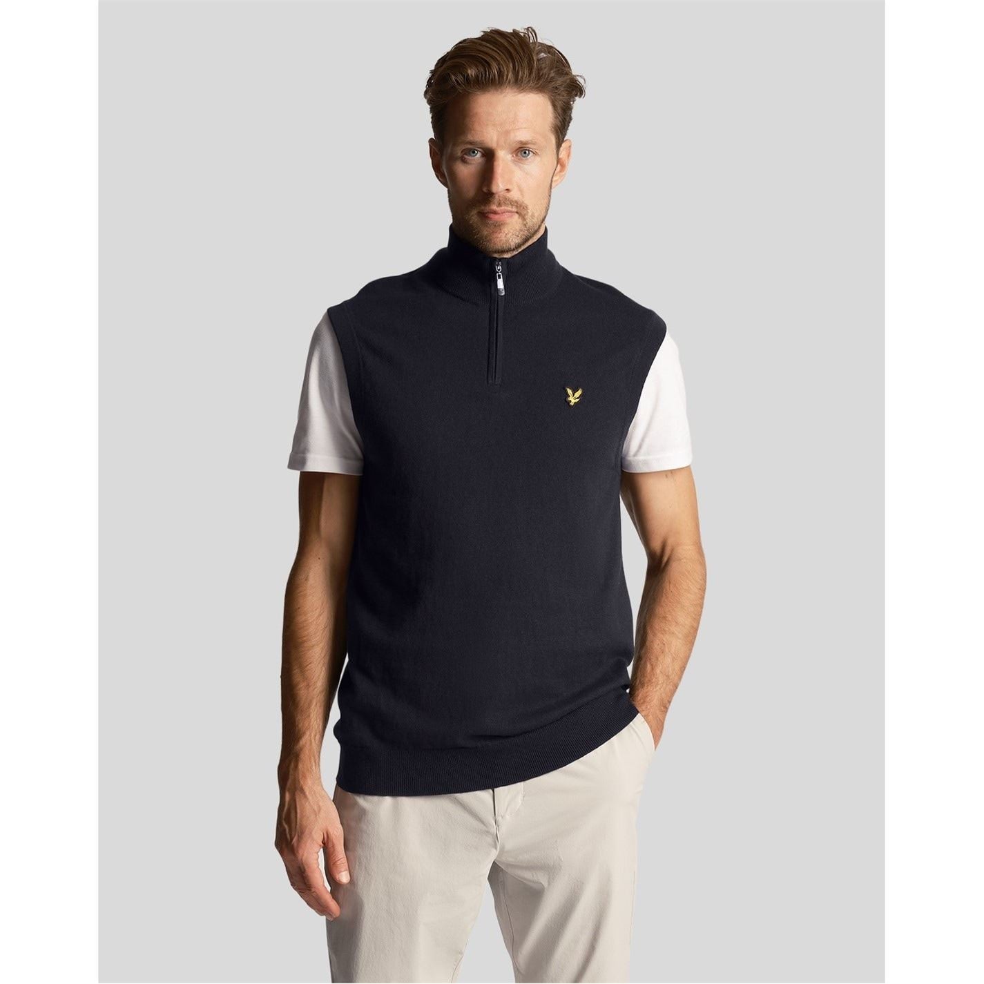 Lyle and Scott Knitted Mock Neck Regular Fit Vest