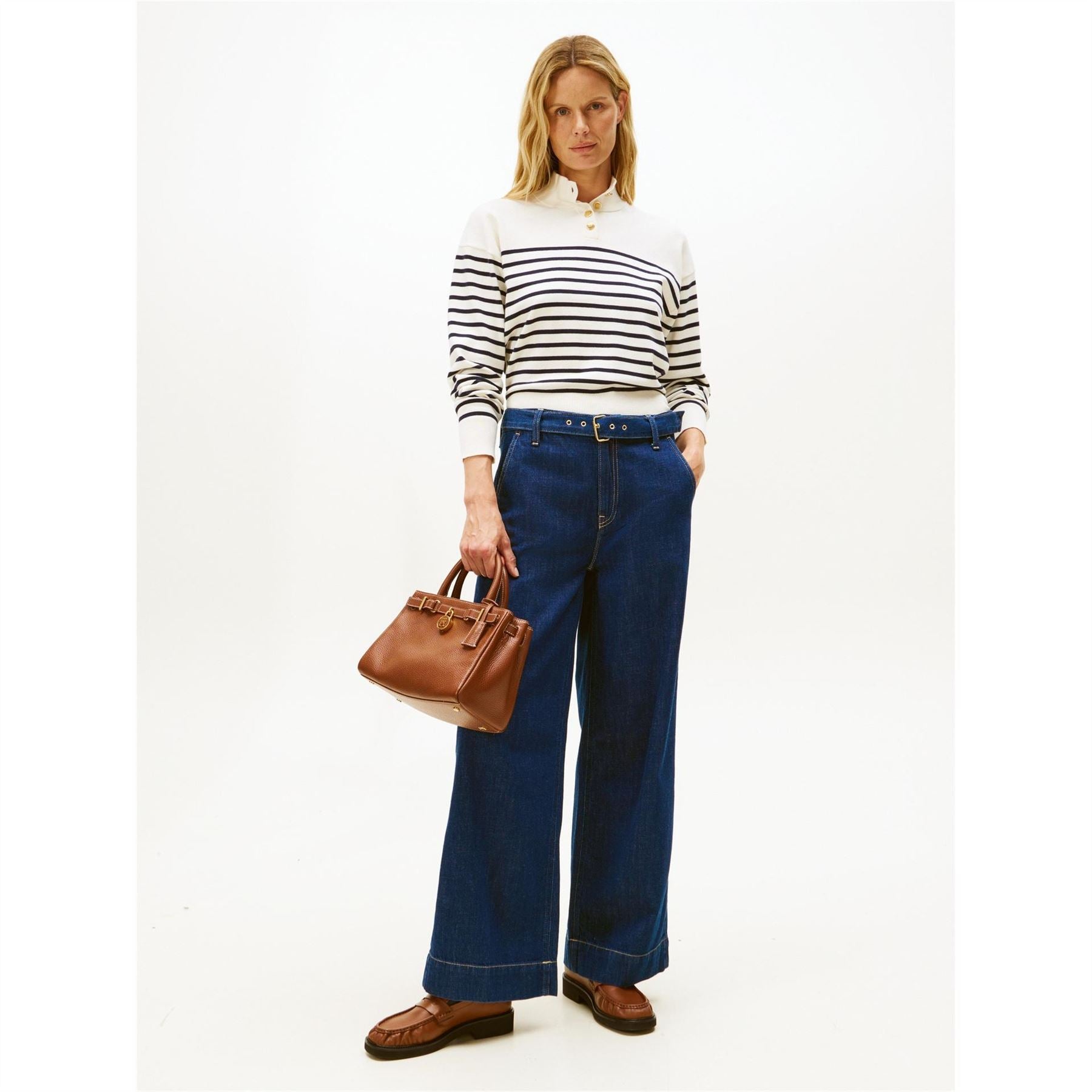 Tommy Hilfiger Gold Button Crew Sweatshirt