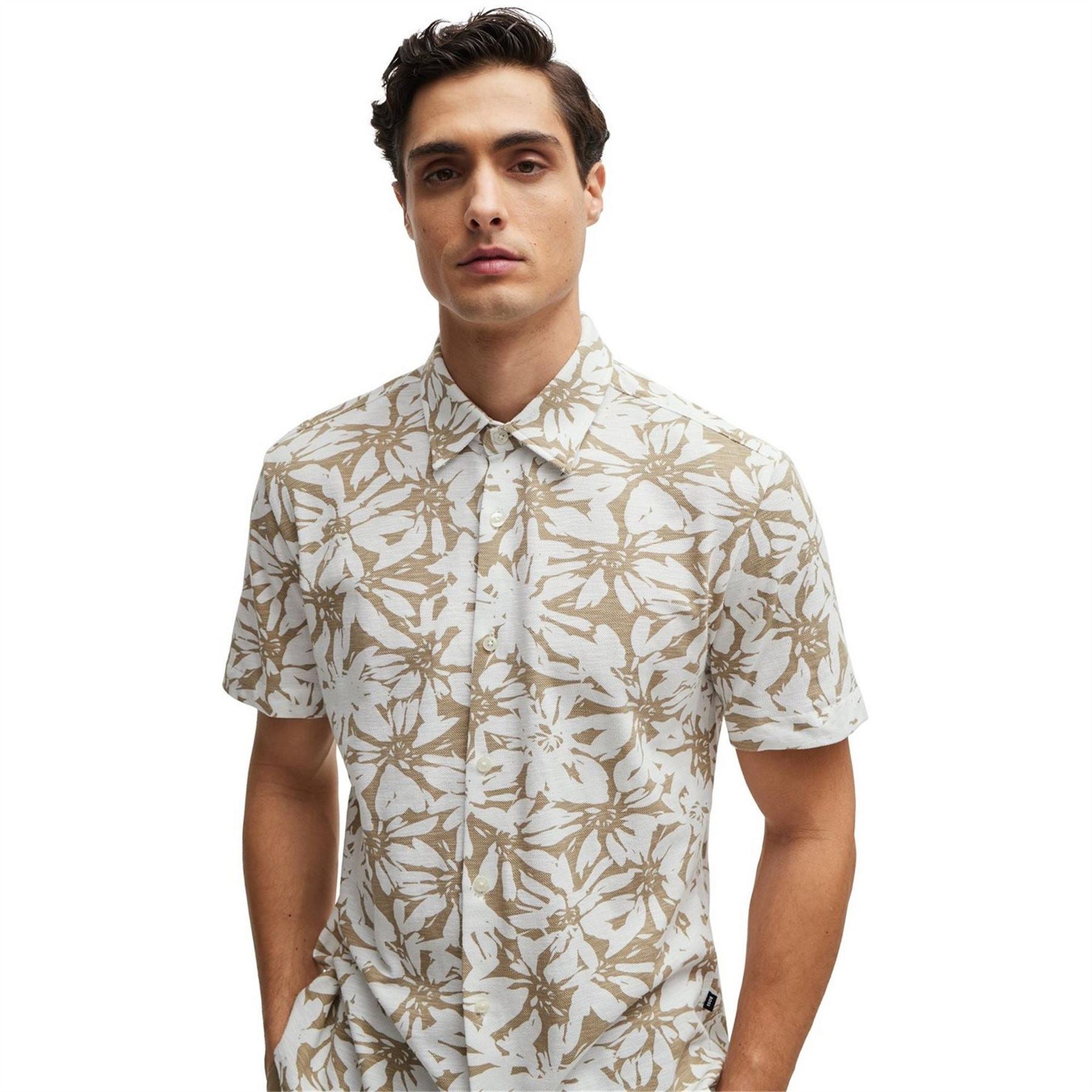 Boss Collared Neck Shirt Collar Short Sleeve Shirt