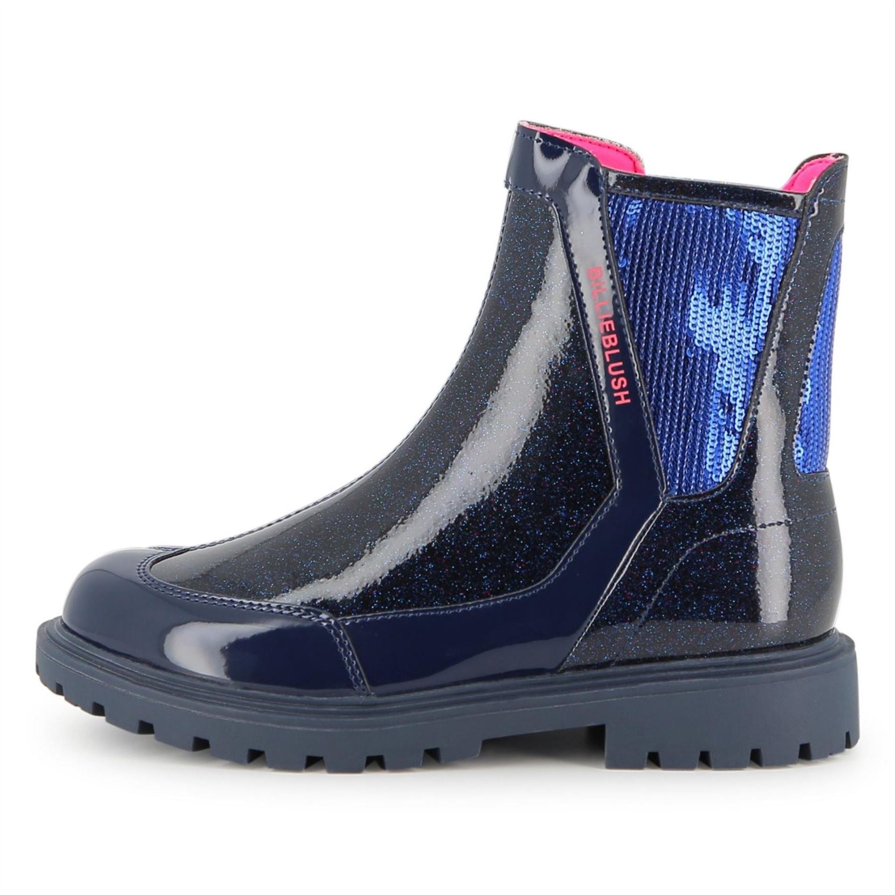 Billieblush Jn54 Metallic Ankle Boots with Zipper
