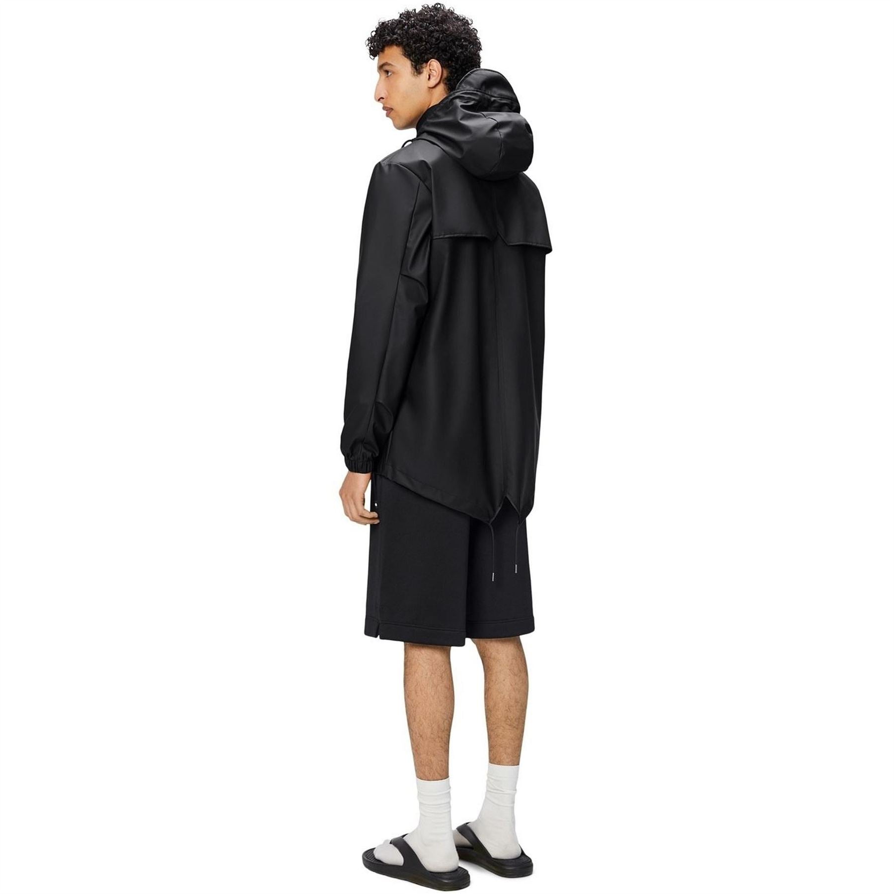 Rains Hooded Fishtail Solid Patterned Rain Jacket