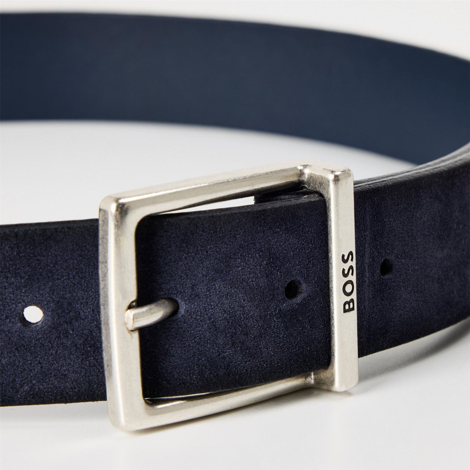 Boss Leather Pin Buckle Belt with Logo