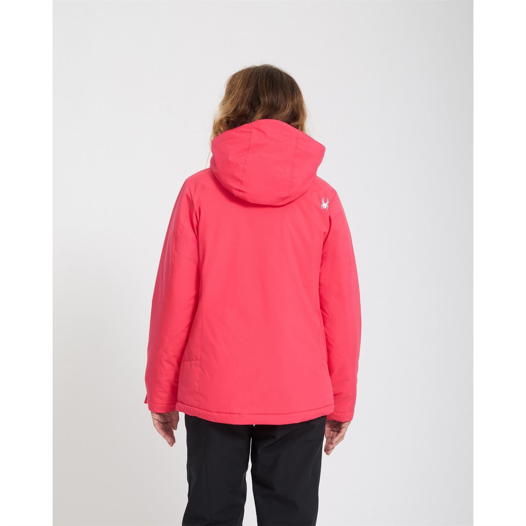 Spyder Solid Patterned Hooded Ski Jacket