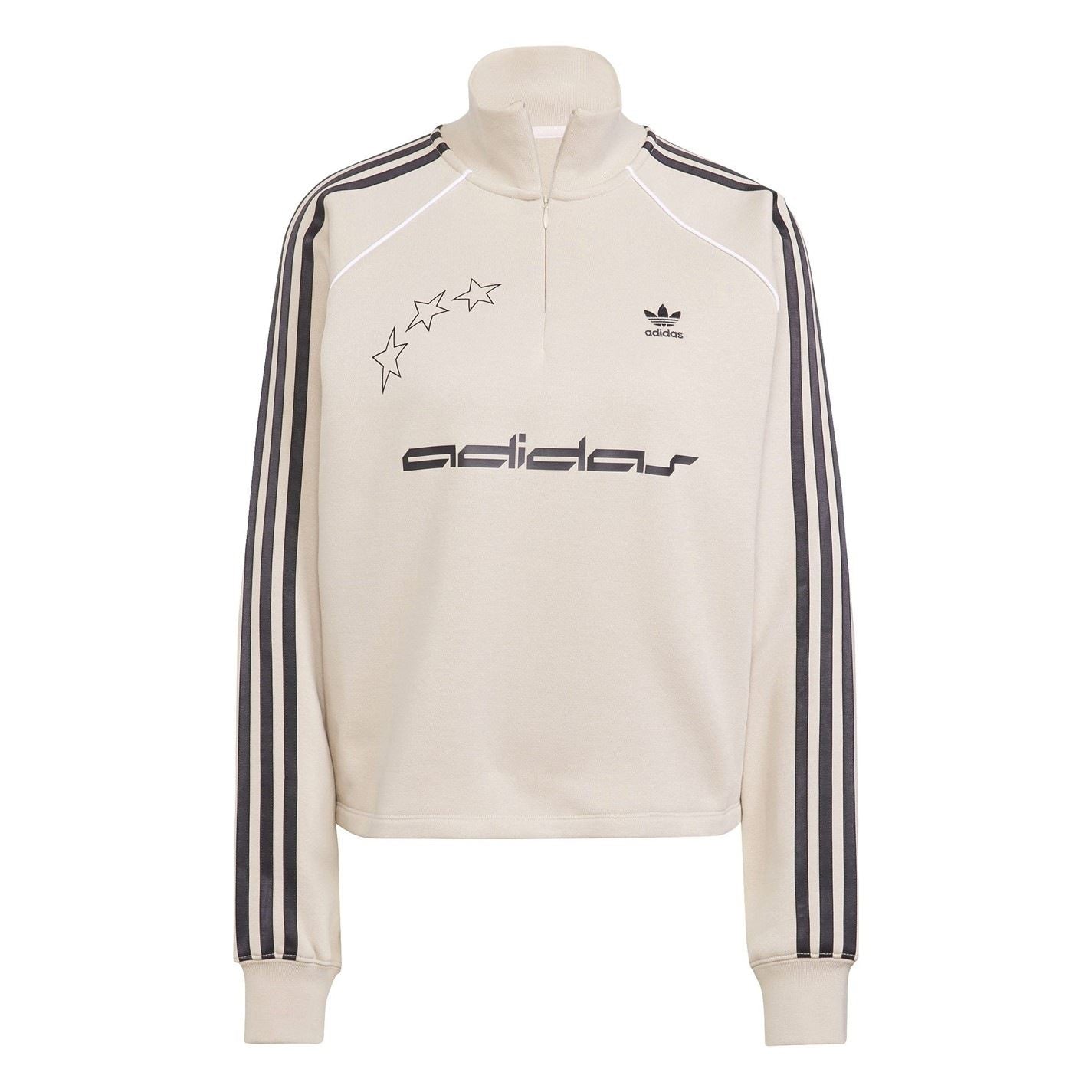 adidas Originals Half-Zip Relaxed Fit Raglan Sleeve Sweatshirt