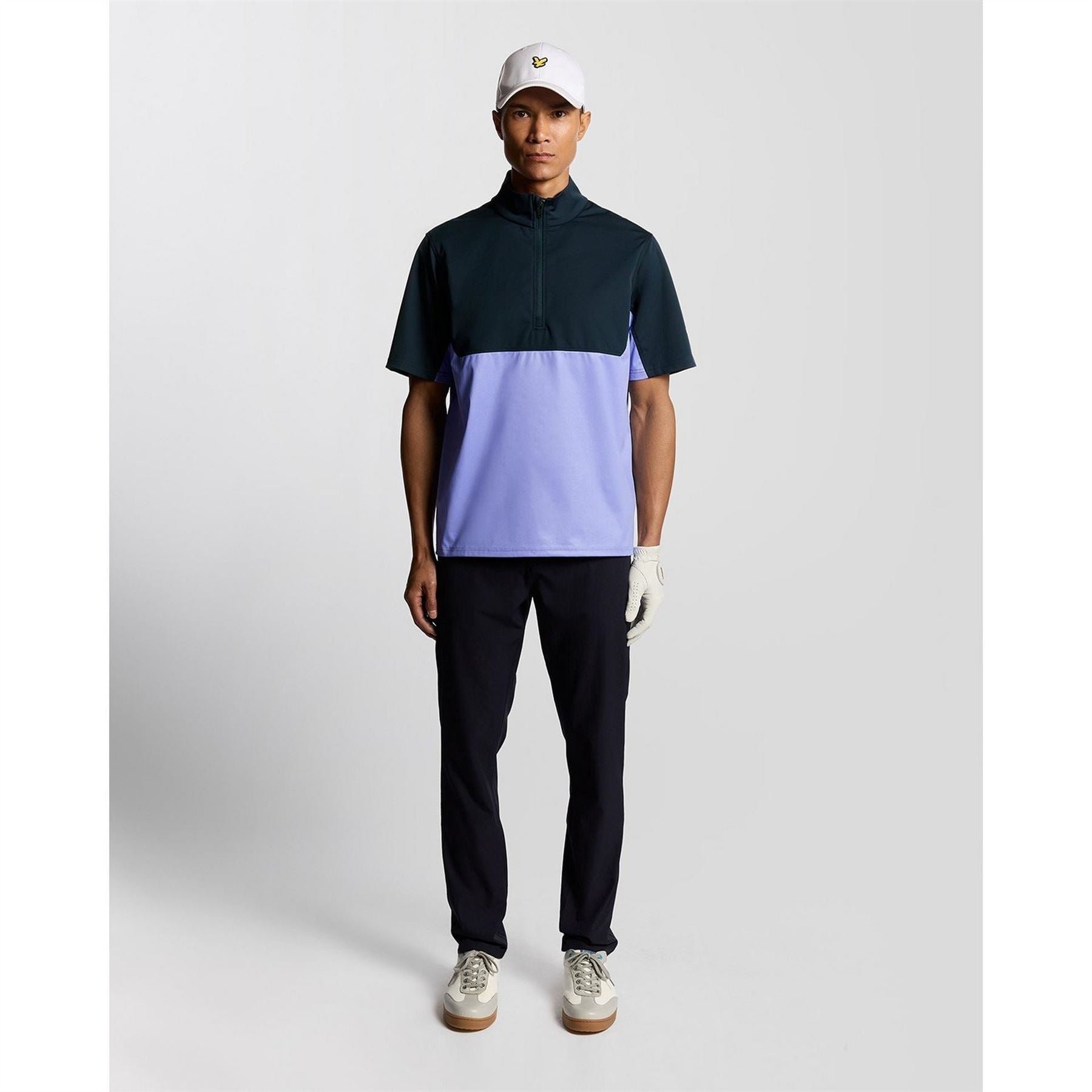 Lyle and Scott Funnel Neck High Collar Short Sleeve Athletic Shirt