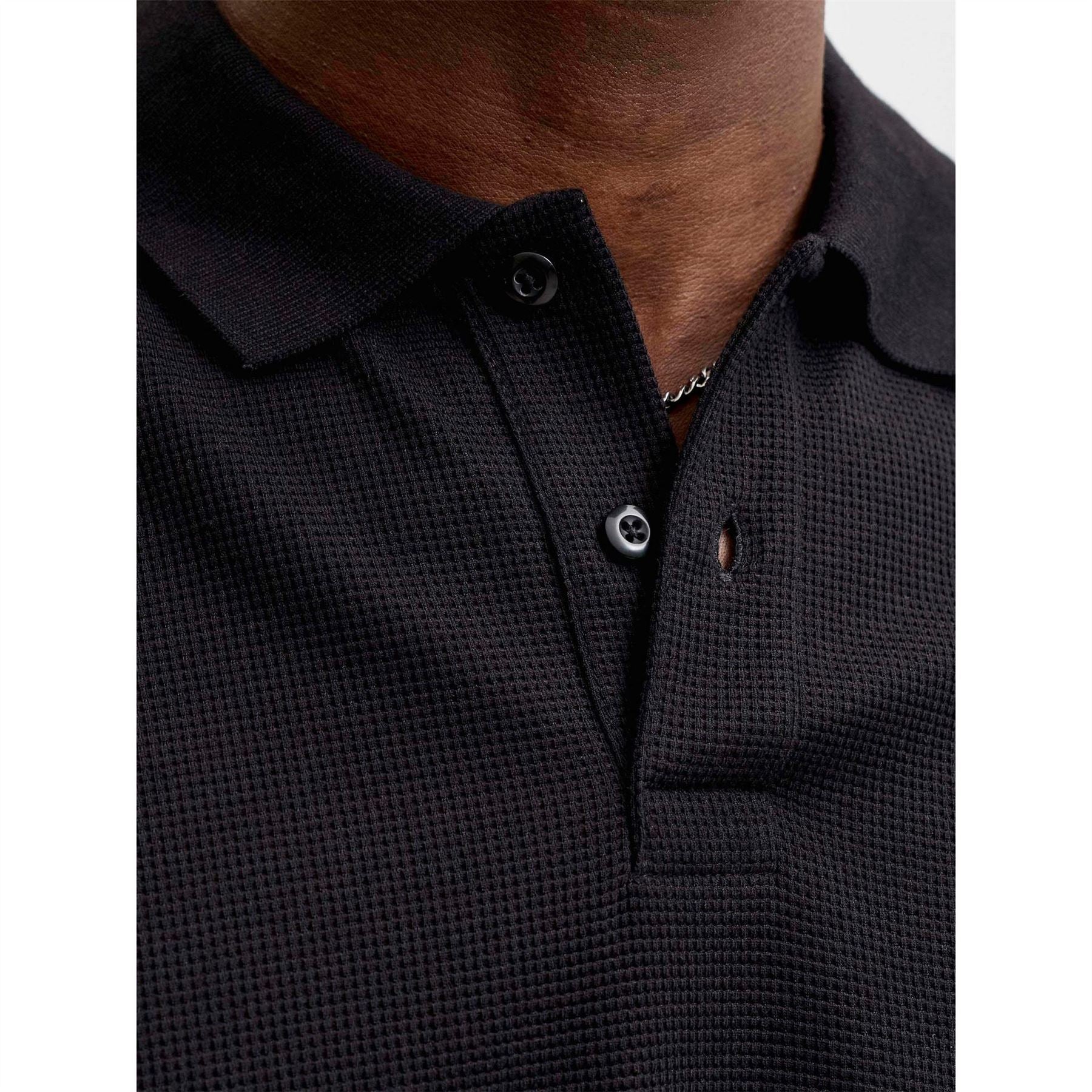 Jack and Jones Austin Button Placket Collared Short Sleeve Polo Shirt