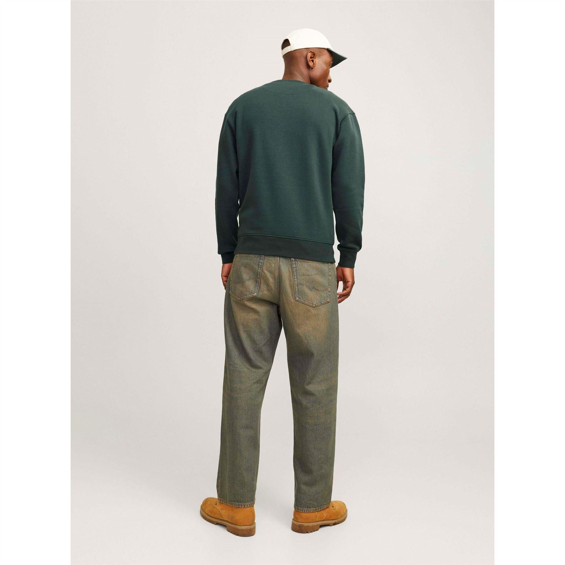 Jack and Jones Text Graphic Crew Neck Ribbed Collar Sweatshirt