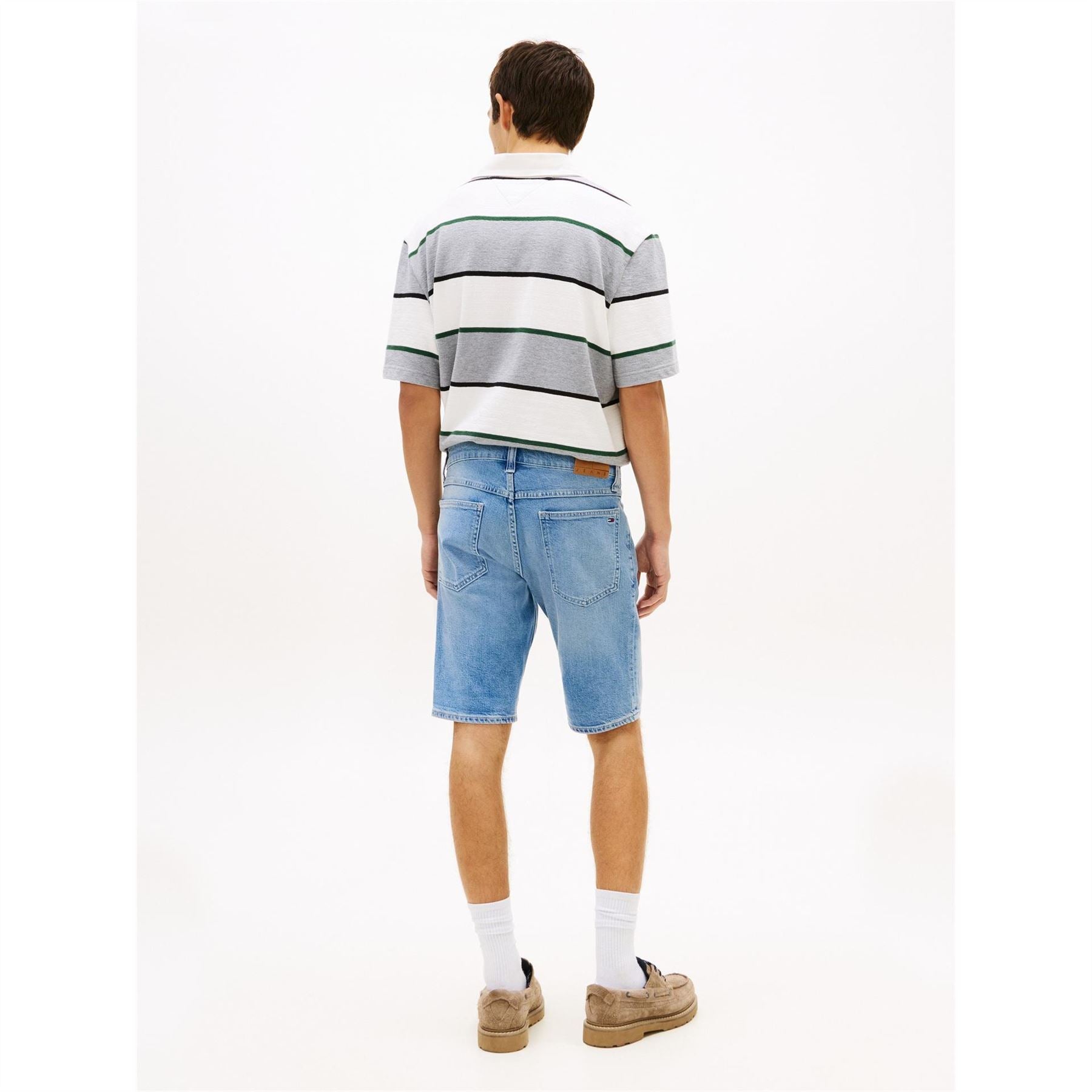 Tommy Jeans Denim Bermuda Shorts Solid Patterned