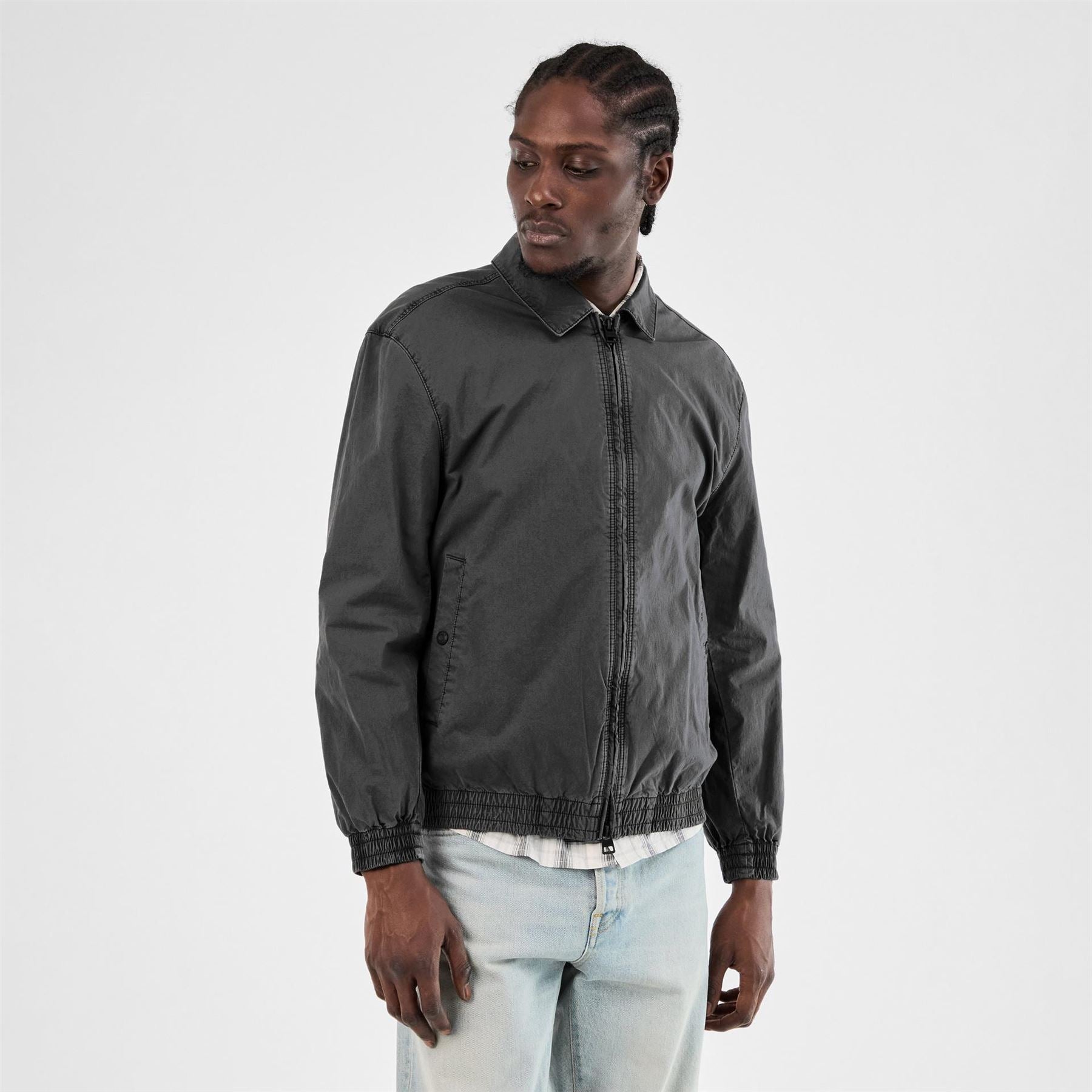 Hugo Solid Patterned Snap Button Softshell Jacket