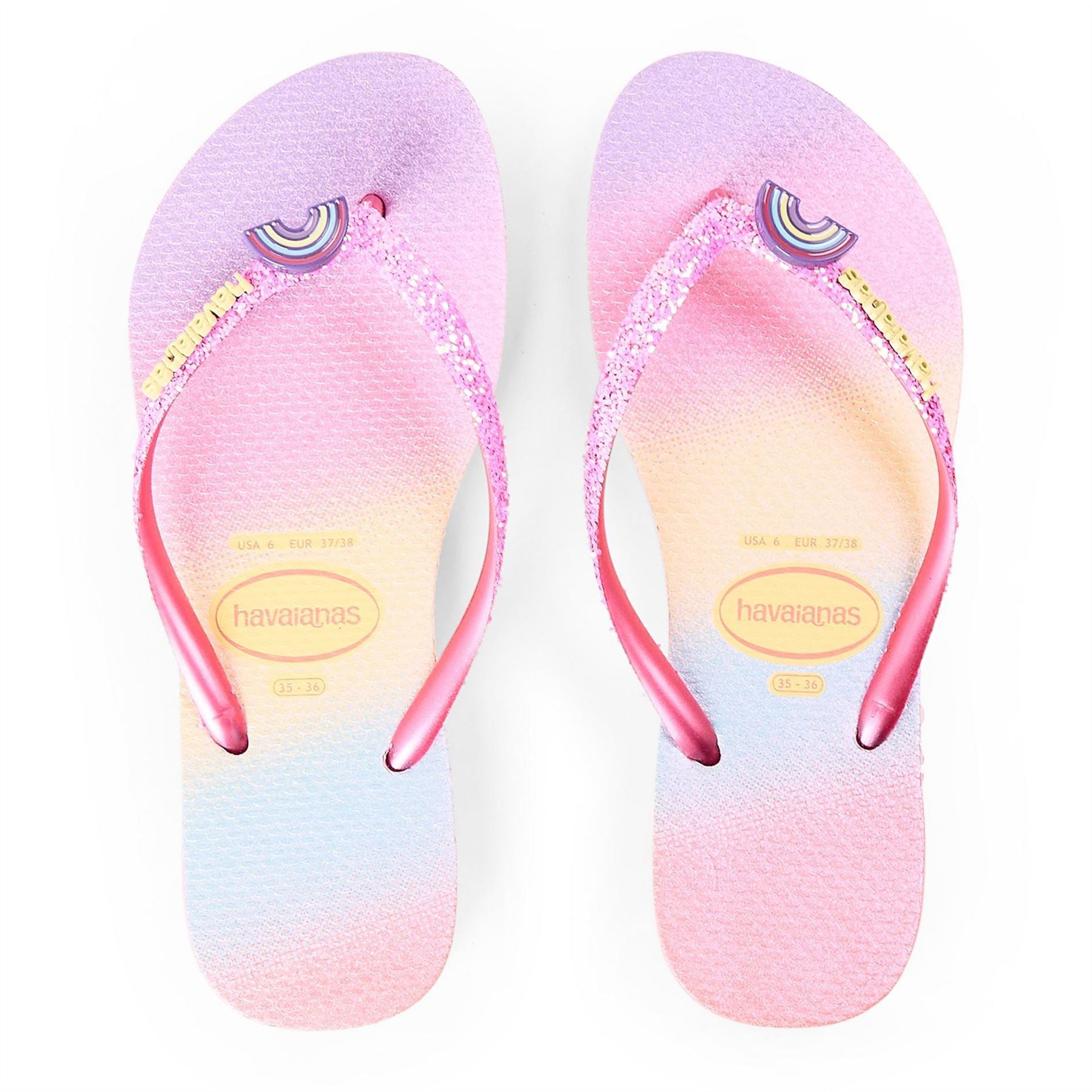Havaianas Hav. Kids Slim Glitter Trendy Pink Flip Flops Unisex
