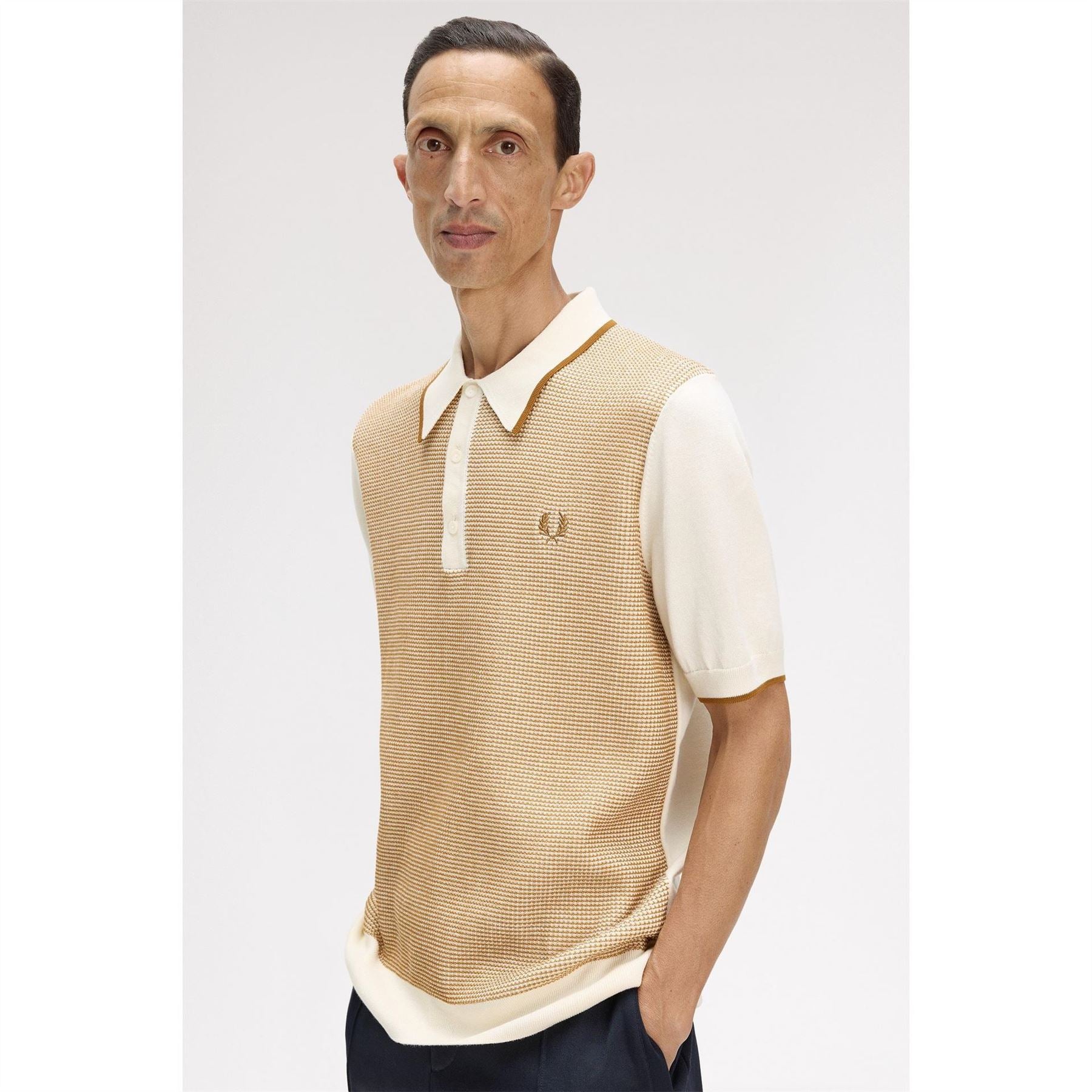 Fred Perry Knitted Short Sleeve Polo Shirt