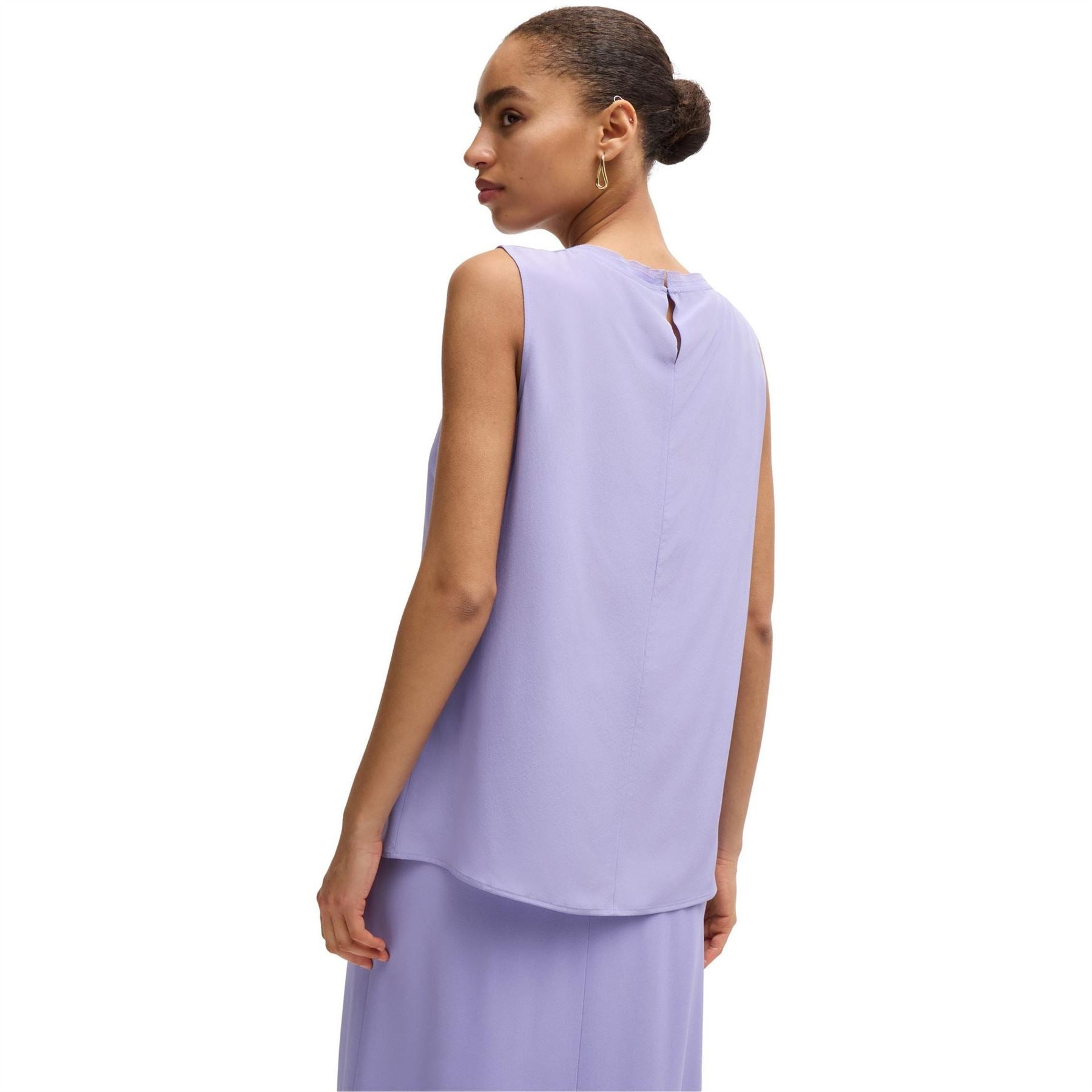 Boss Jewel Neck Sleeveless Regular Fit Blouse