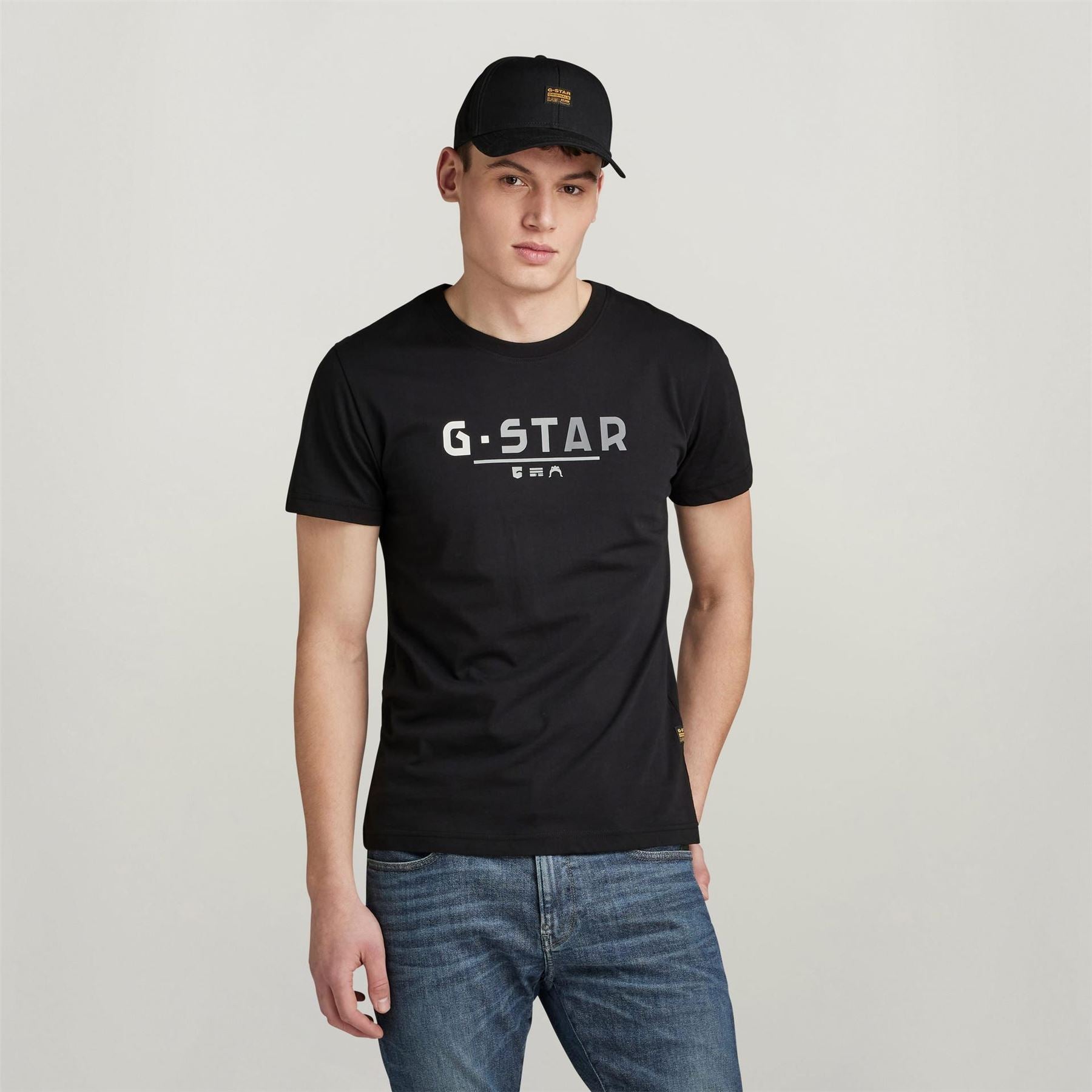 G Star Lettering Crew Neck Regular Fit T-Shirt