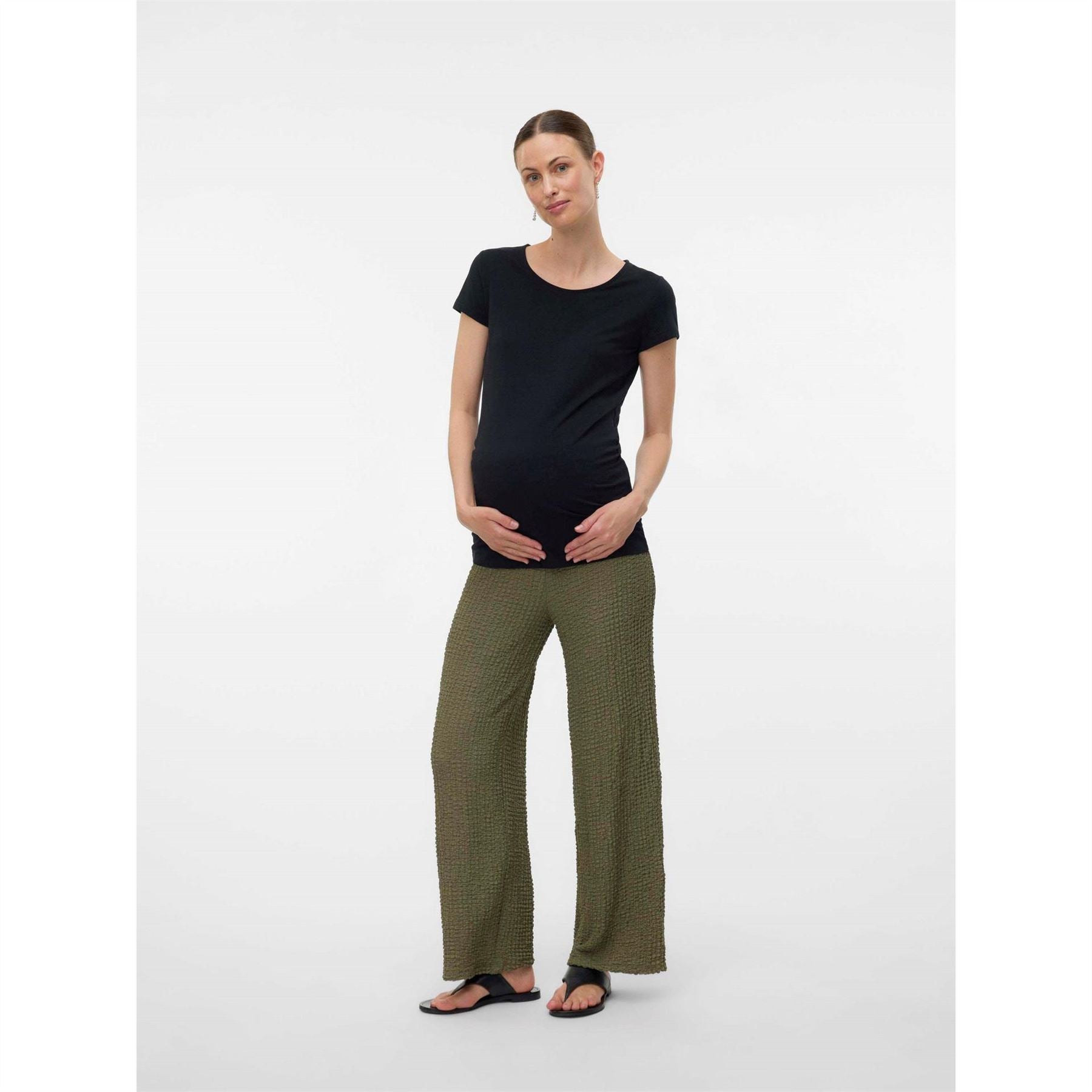 Mamalicious Crew Neck Short Sleeve Regular Fit T-Shirt