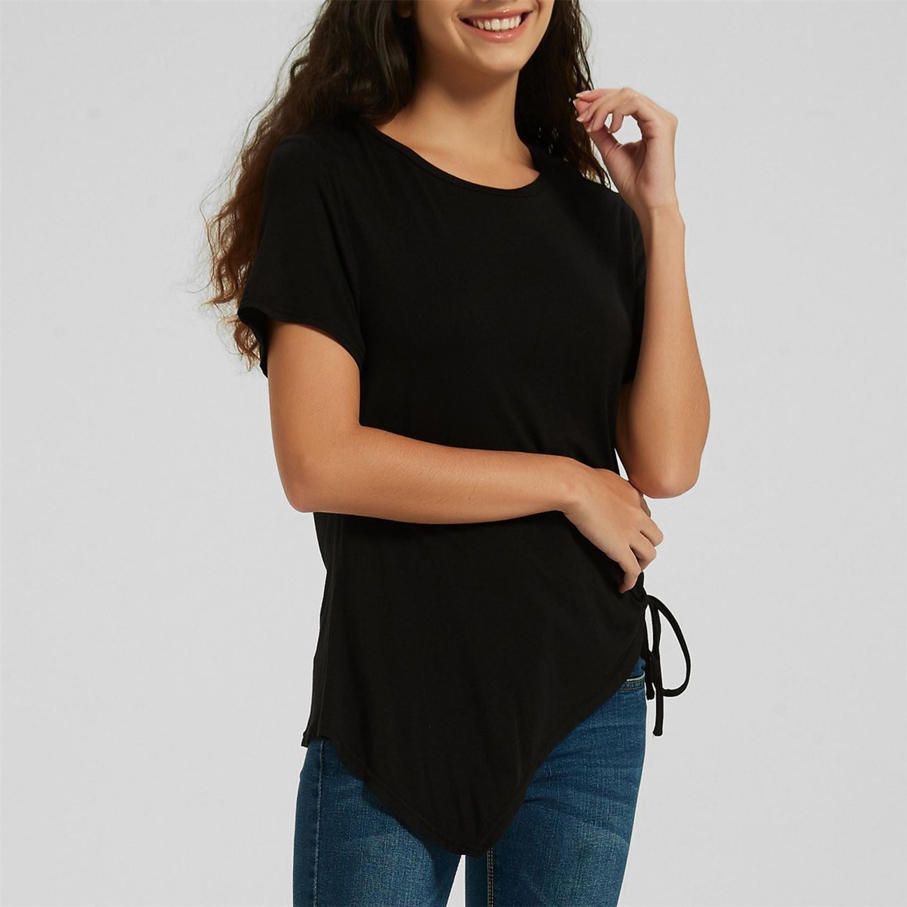 Be You Ruched Regular Fit Crew Neck T-Shirt
