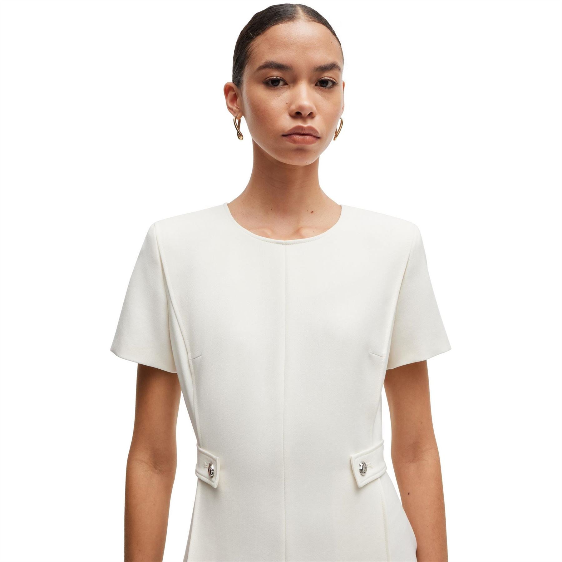 Boss Destena Crew Neck Knee Length A-Line Dress