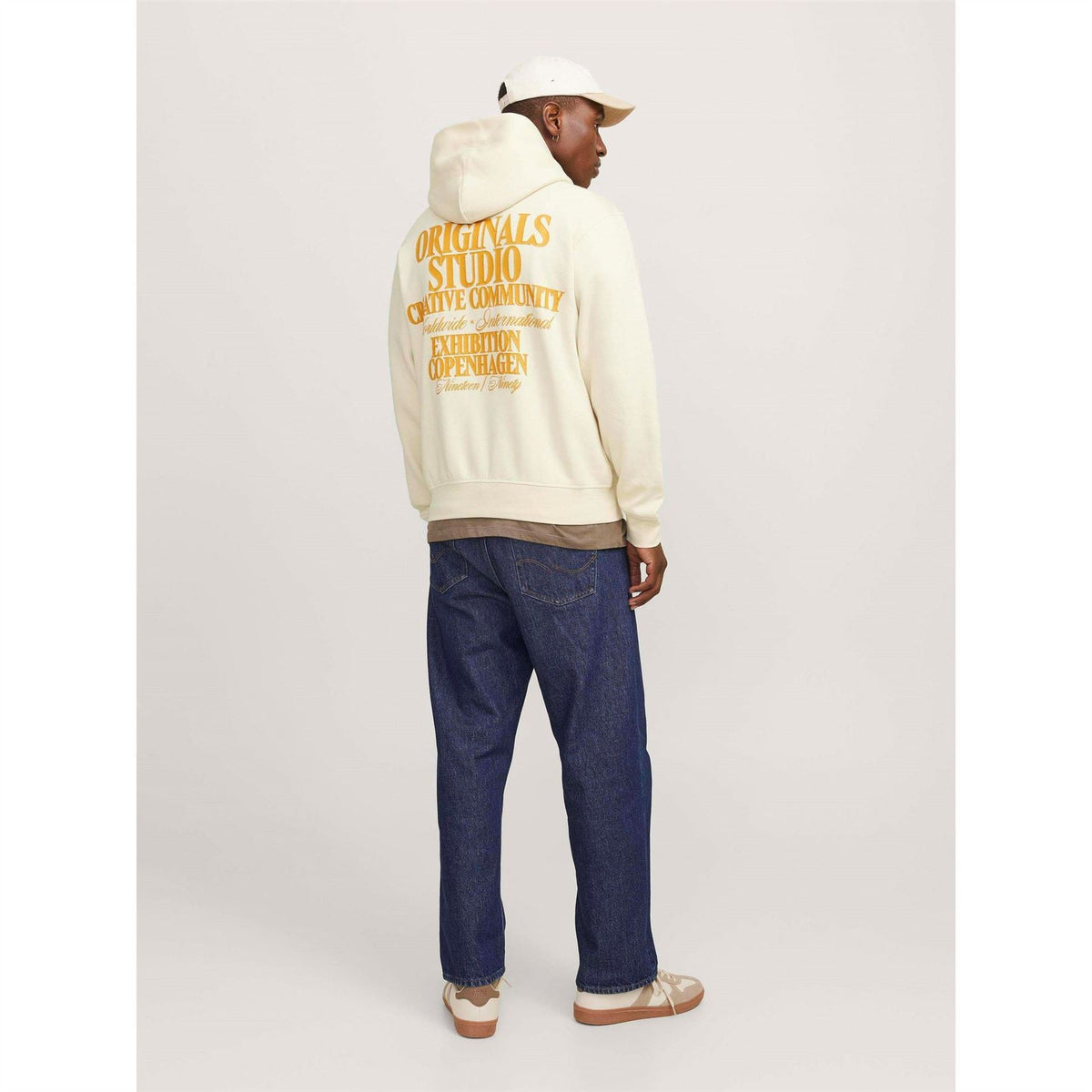 Jack and Jones Lettering Hooded Neck Long Sleeve Sweatshirt