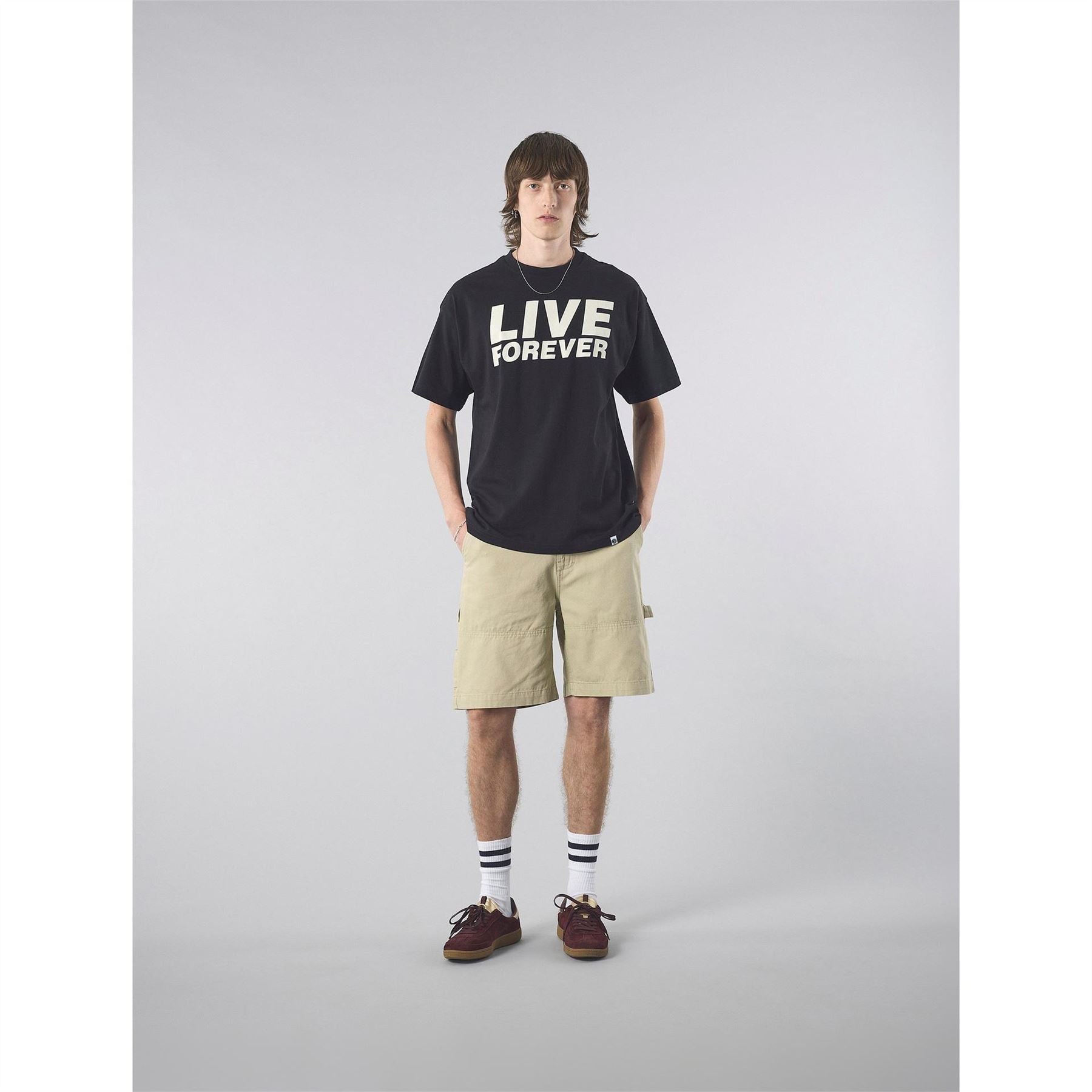 Pretty Green Porsche Live Forever Tour Lettering Graphic Crew Neck Short Sleeve T-Shirt