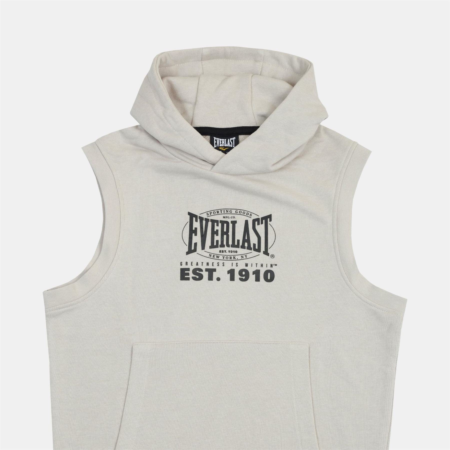 Everlast Wordmark Hooded Neck Sleeveless Sweatshirt and Cargo Shorts Set