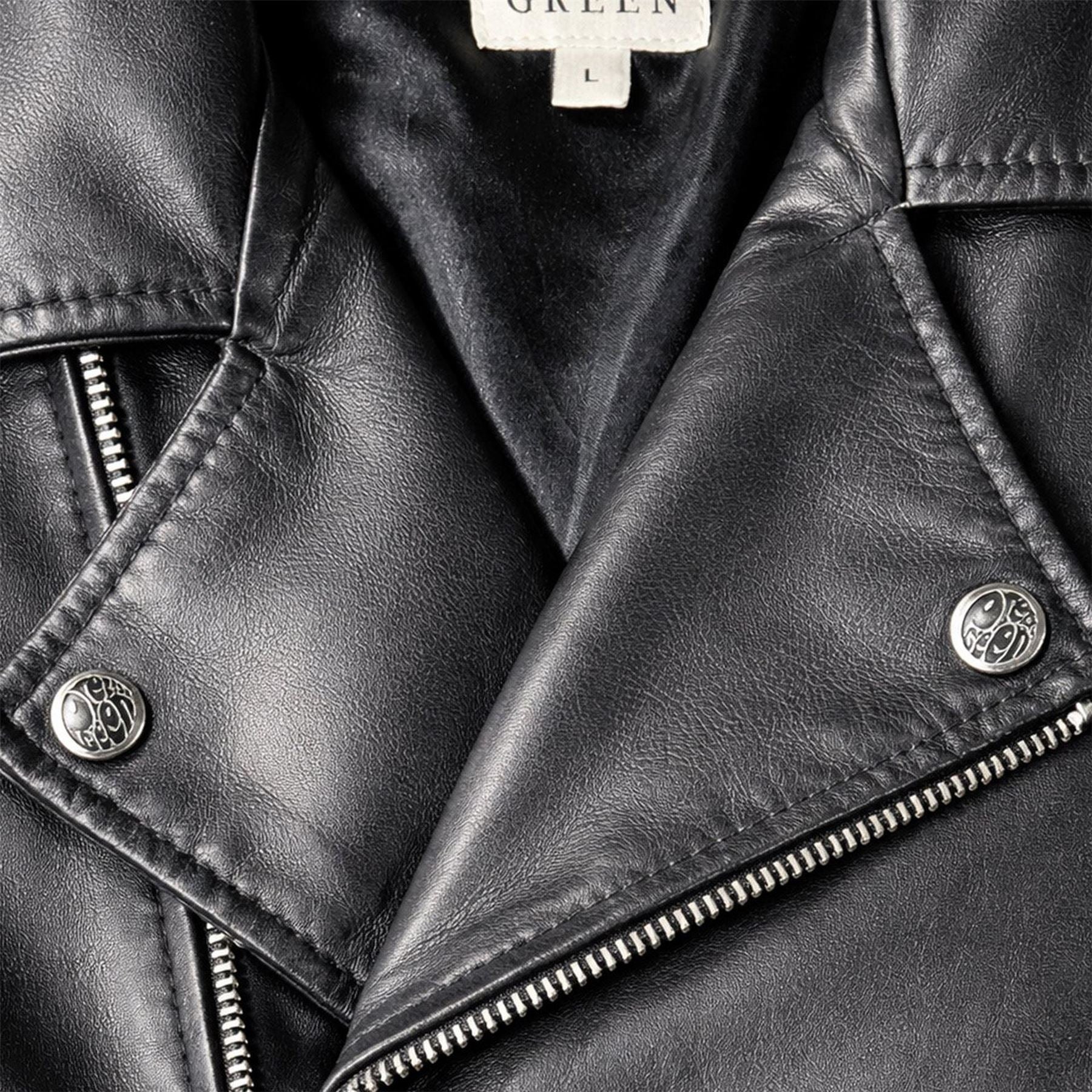 Pretty Green Genuine Sheepskin Leather Biker Jacket