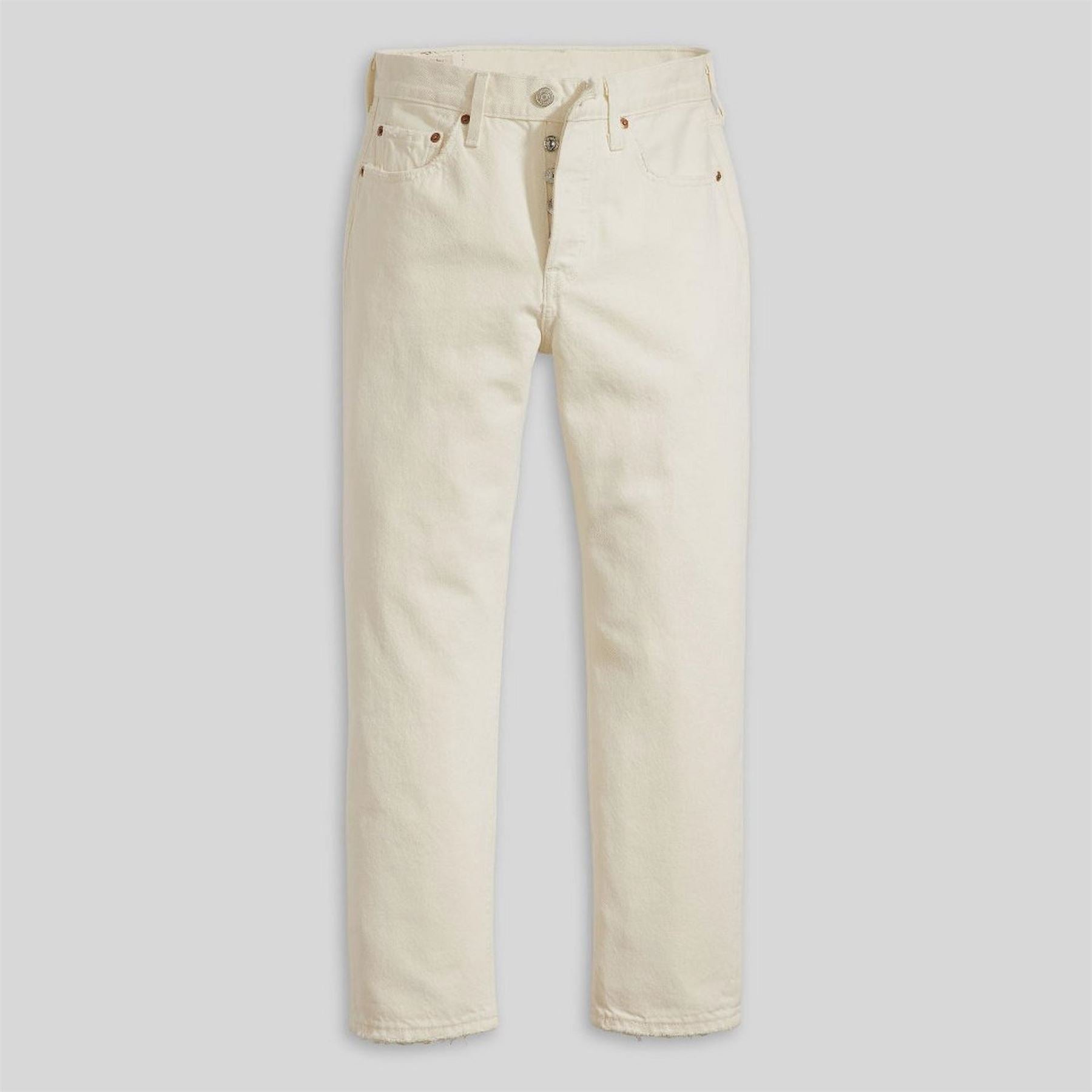 Levis 501 Cropped Mid Rise Cotton Straight Leg Jeans