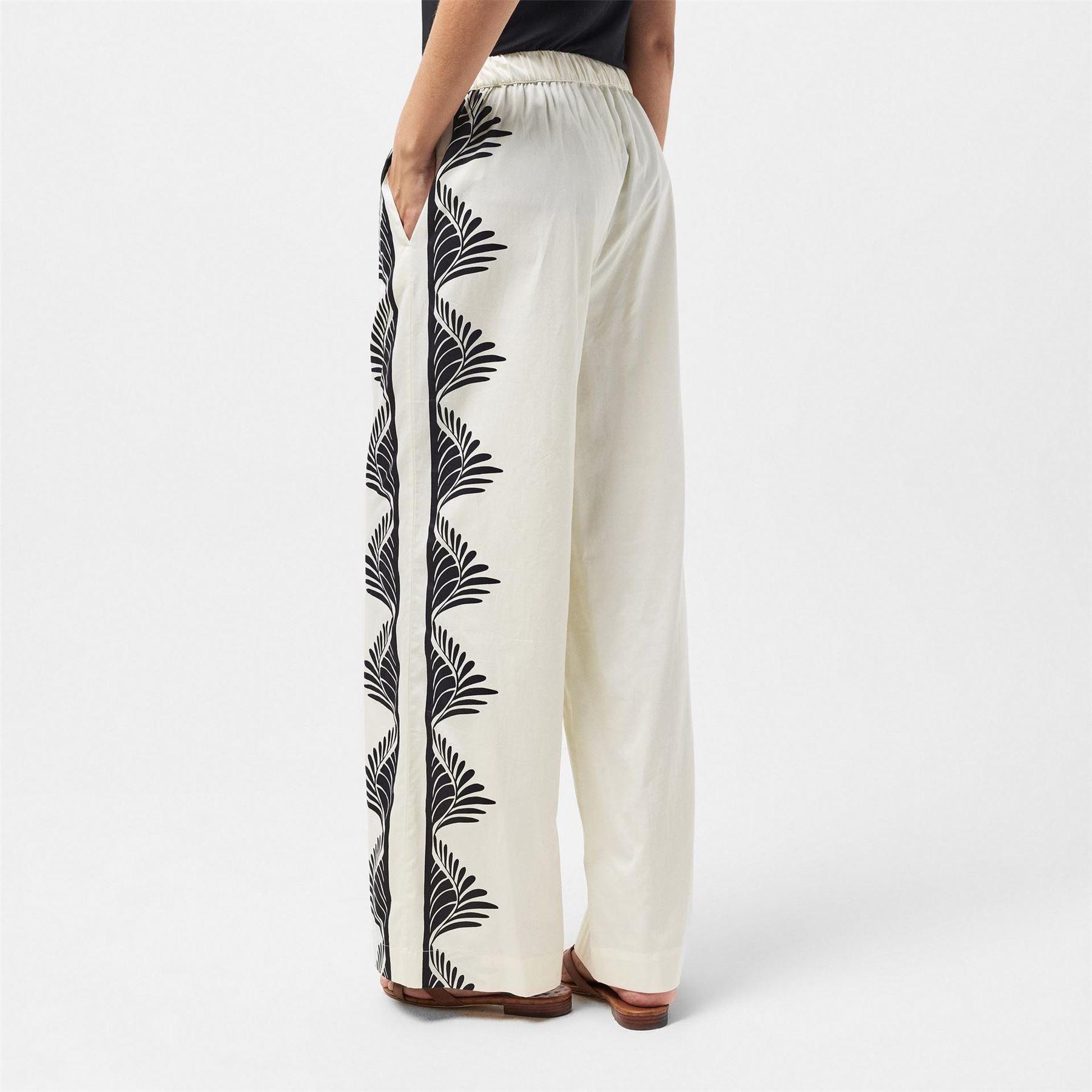 French Connection Floral Patterned Wide Leg Trousers