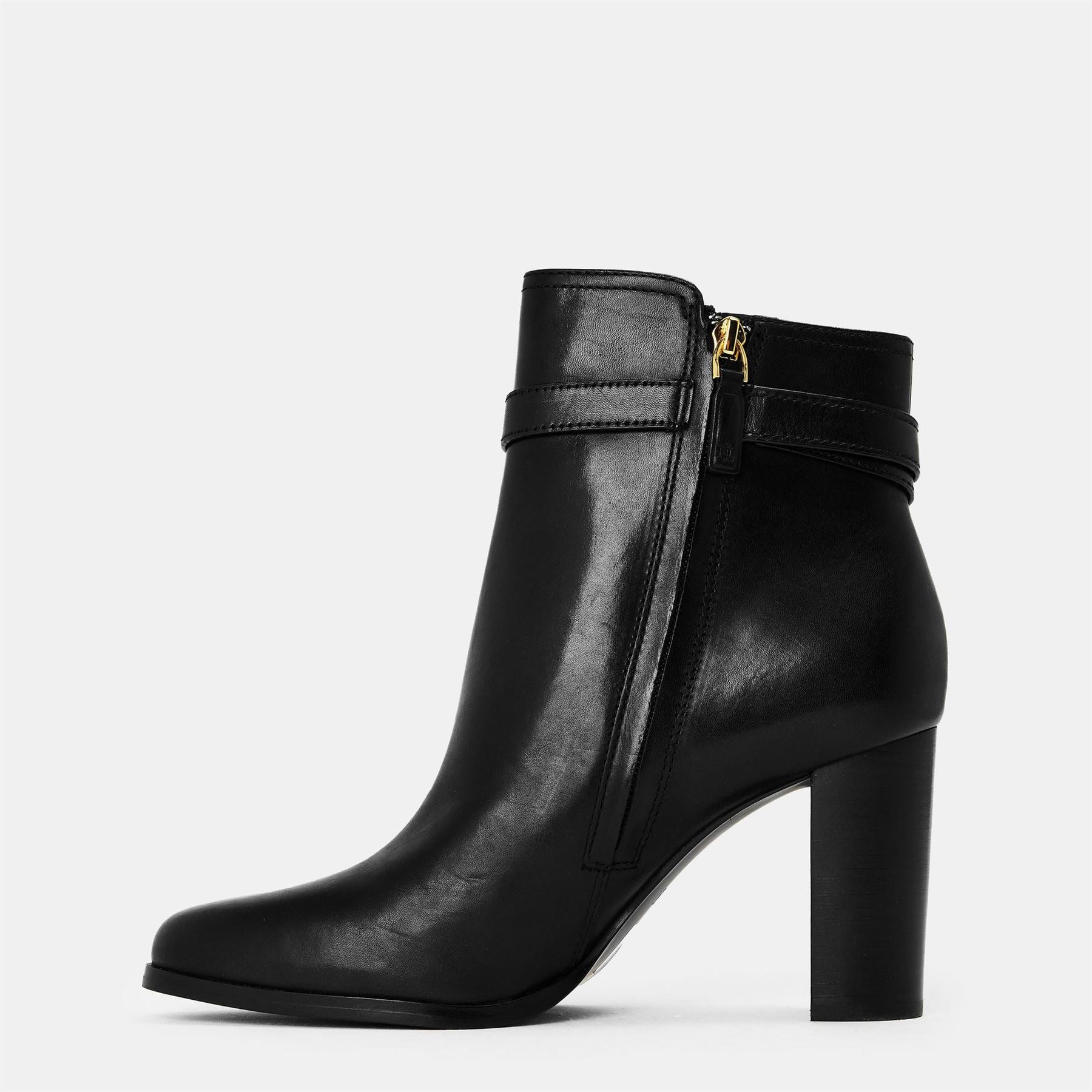 Lauren by Ralph Lauren Brooke Ankle Boots with Zipper and Block Heel