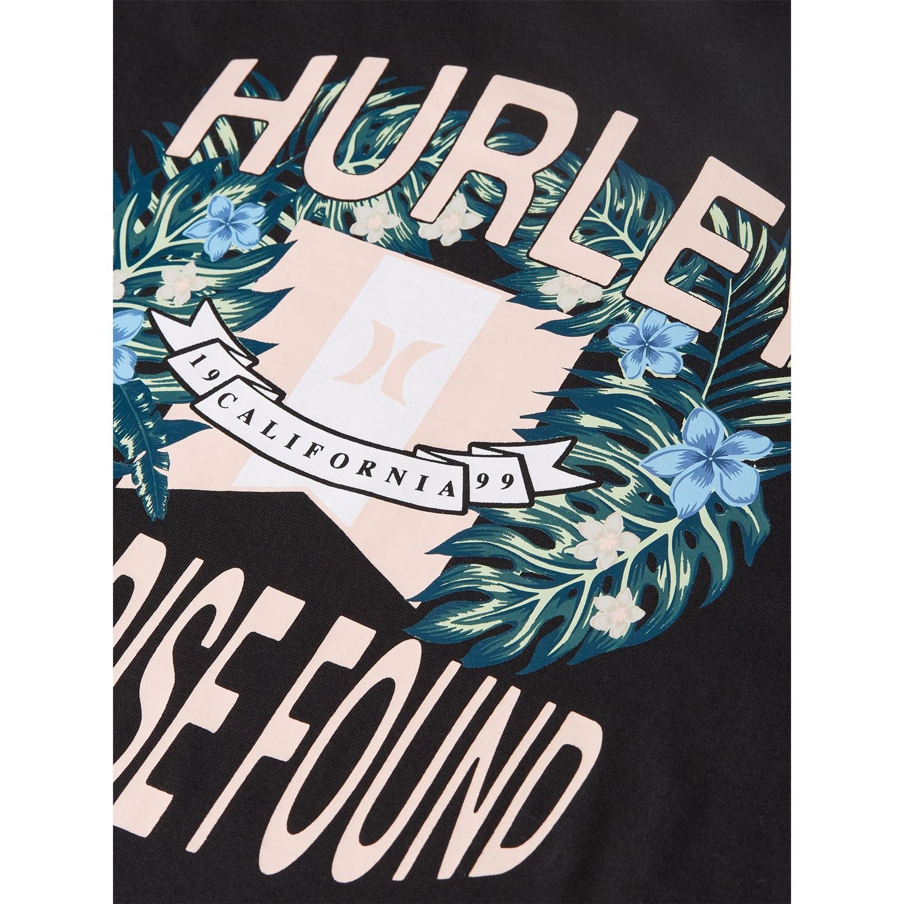 Hurley Paradise Printed Logo Crew Neck Short Sleeve T-Shirt