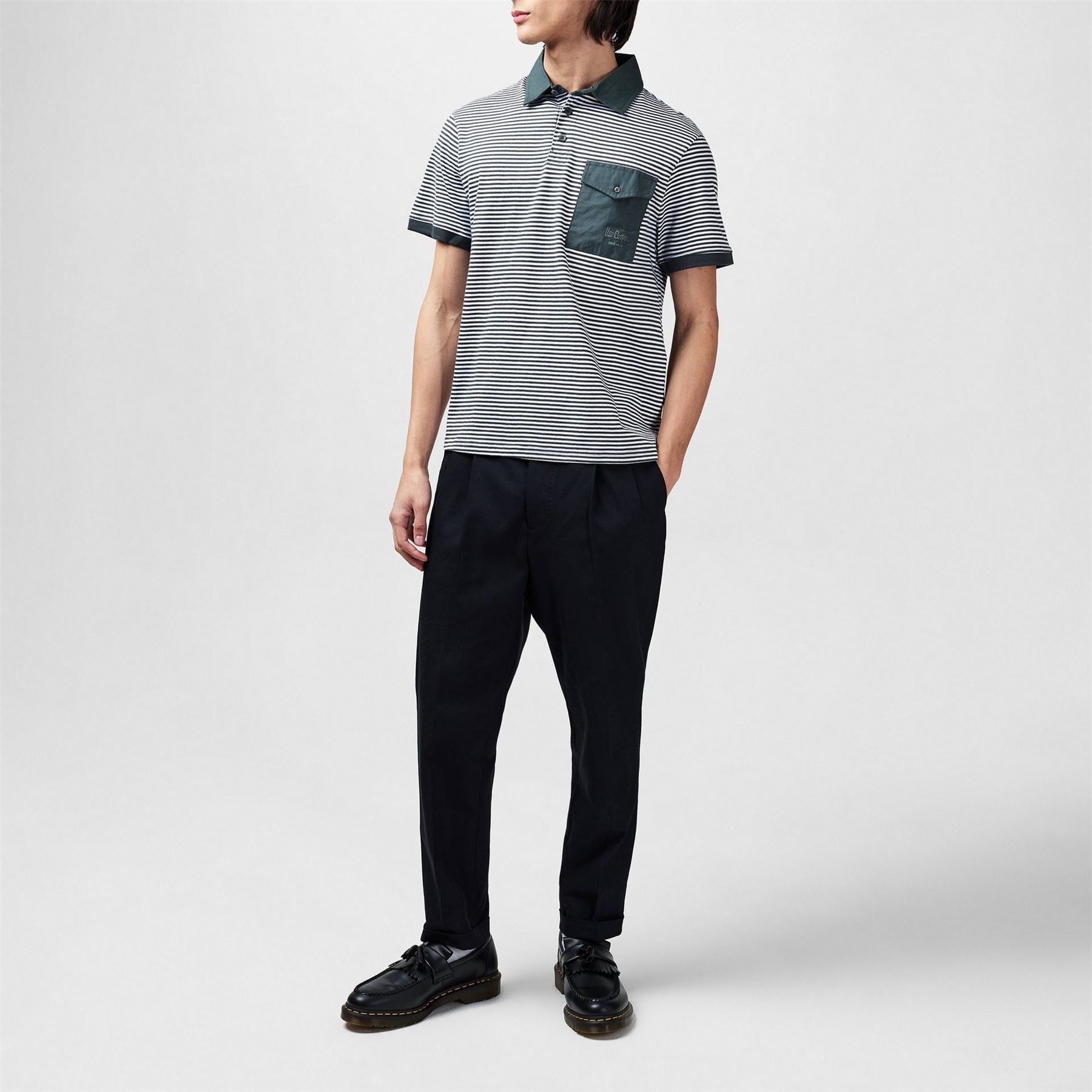 Lee Cooper Mens Stripe Polo