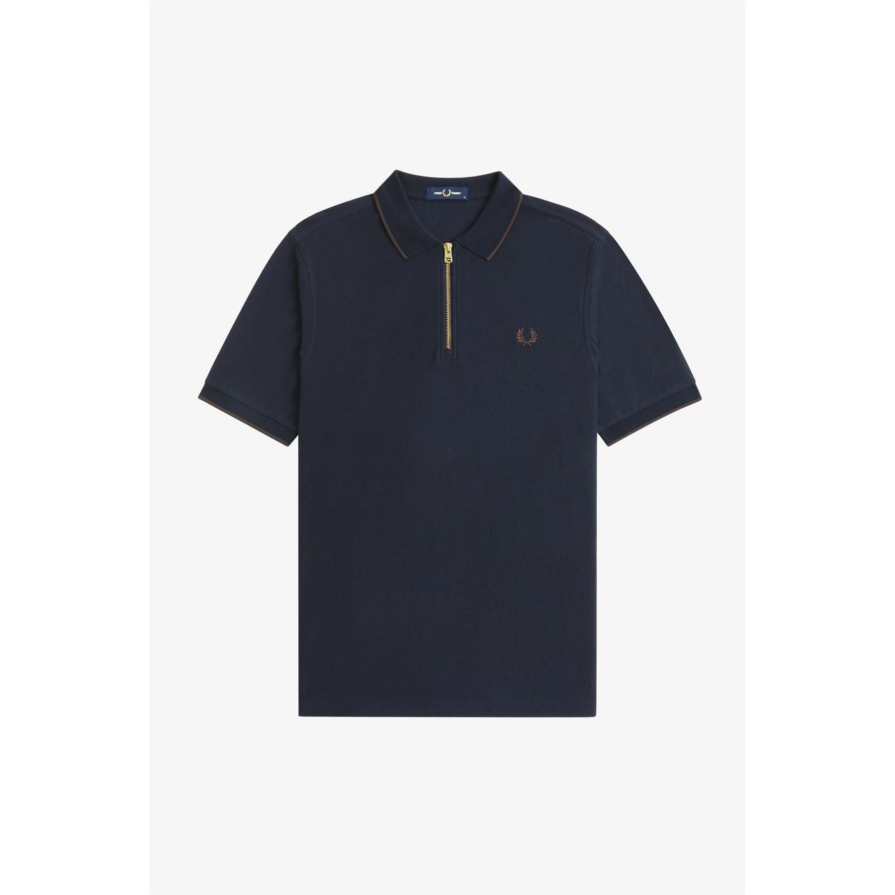 Fred Perry Crepe Zipped Short Sleeve Polo Shirt