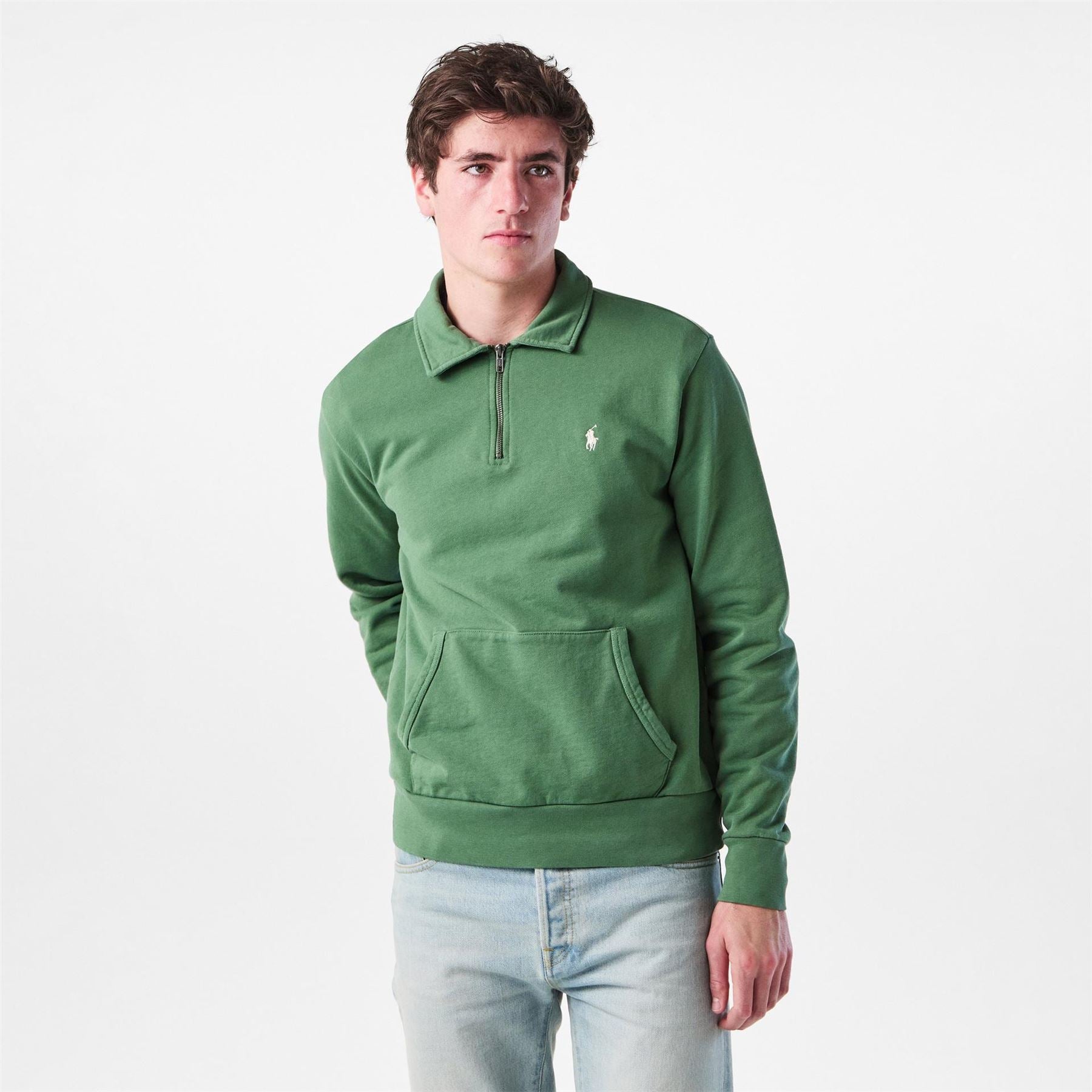 Polo Ralph Lauren Terry Cotton Quarter Zip Sweater