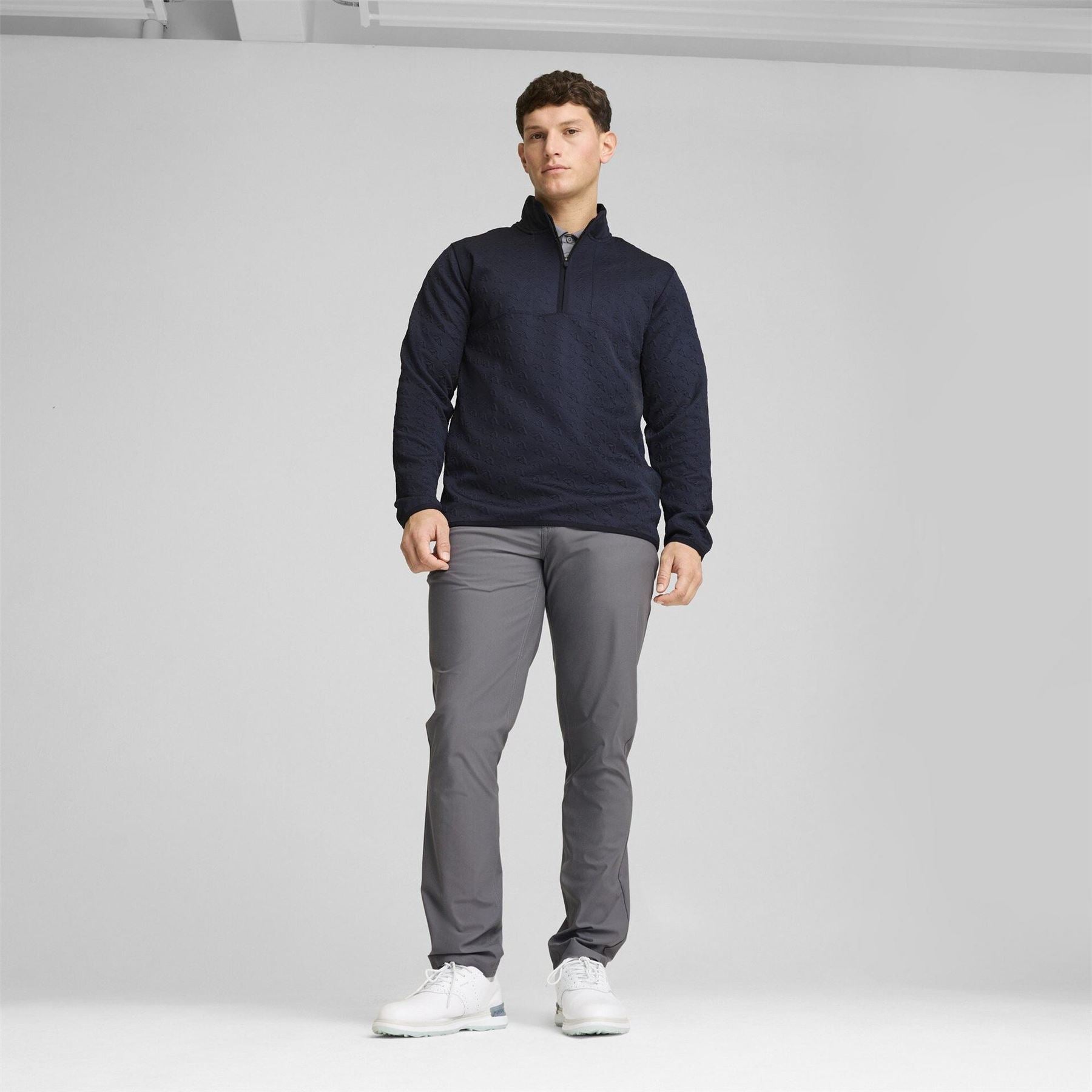 Puma Jac Quarter Zip Long Sleeve Performance Polo Shirt