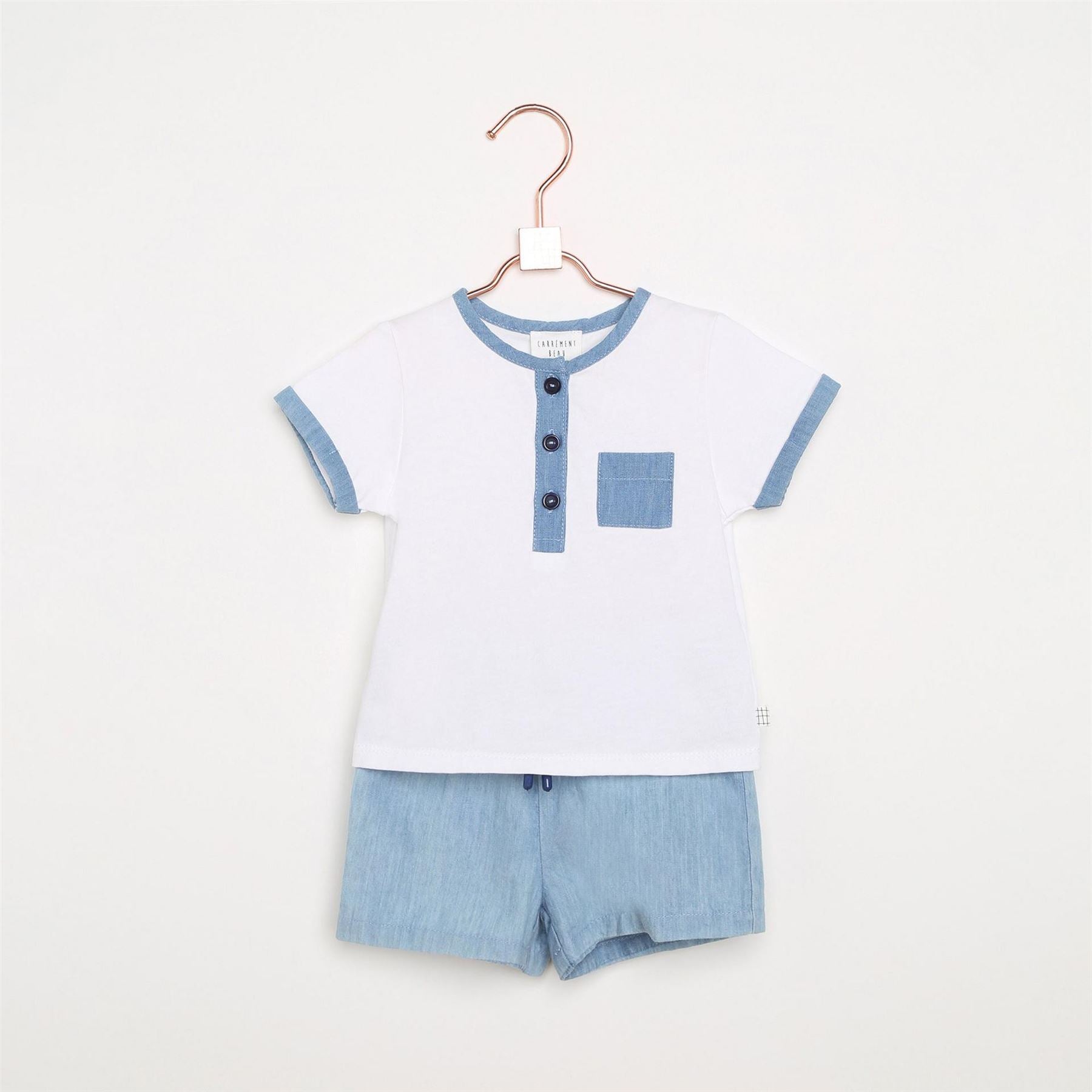 Carrement Beau Denim Bermuda Shorts Solid Patterned