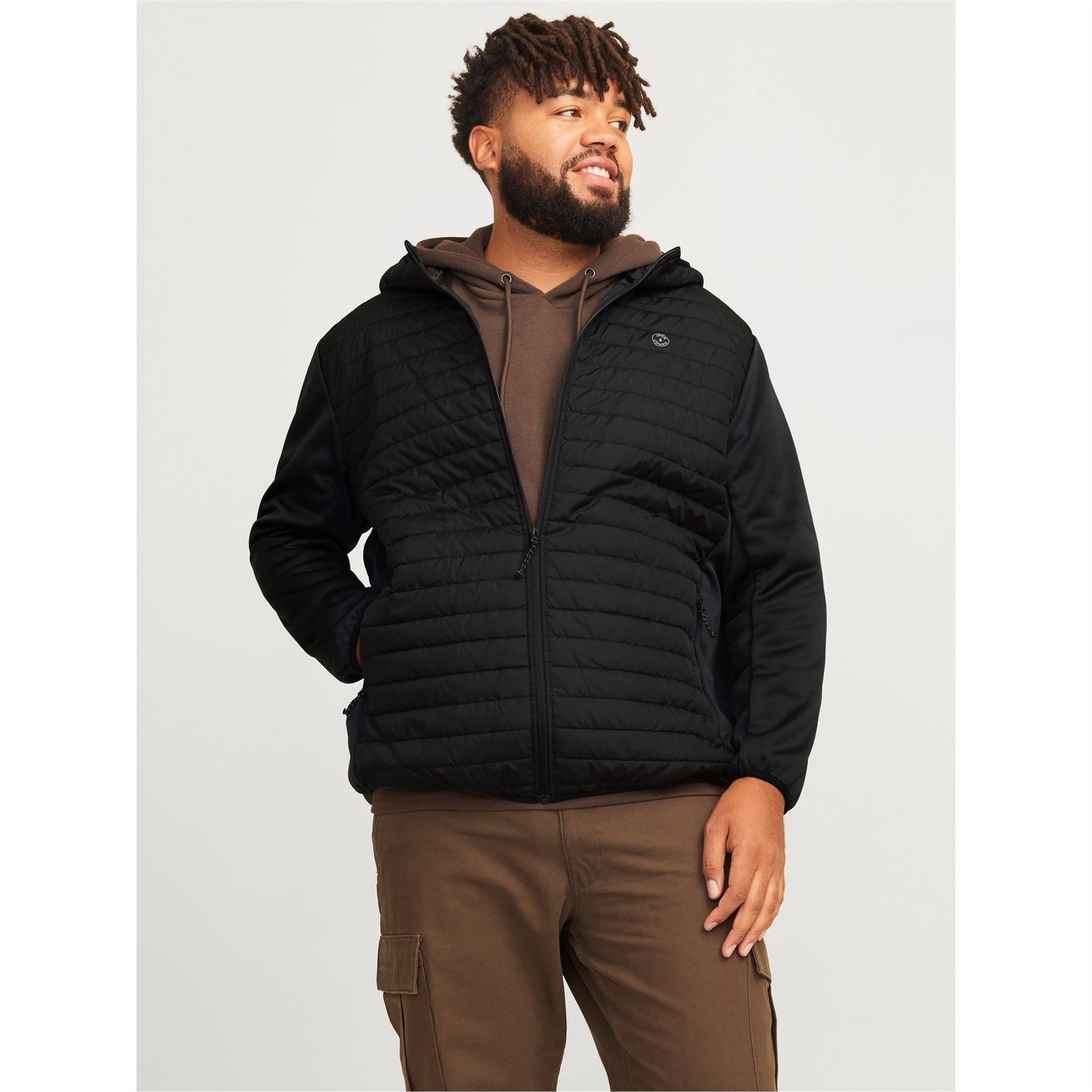 Jack and Jones Mens Multi Quilted Jacket Plus Size