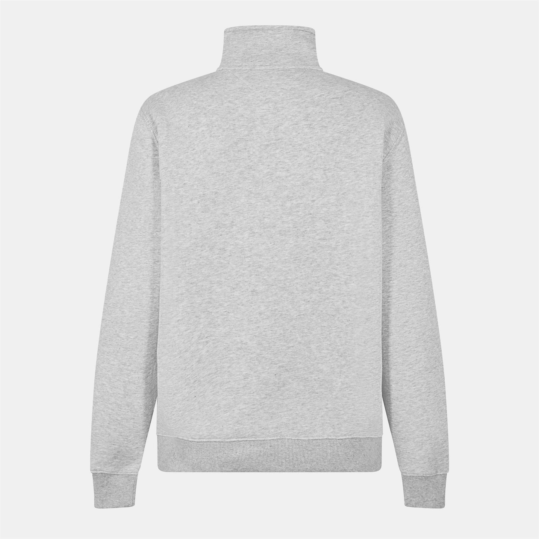 Tommy Jeans Flag Graphic Zip Neck Long Sleeve Sweatshirt