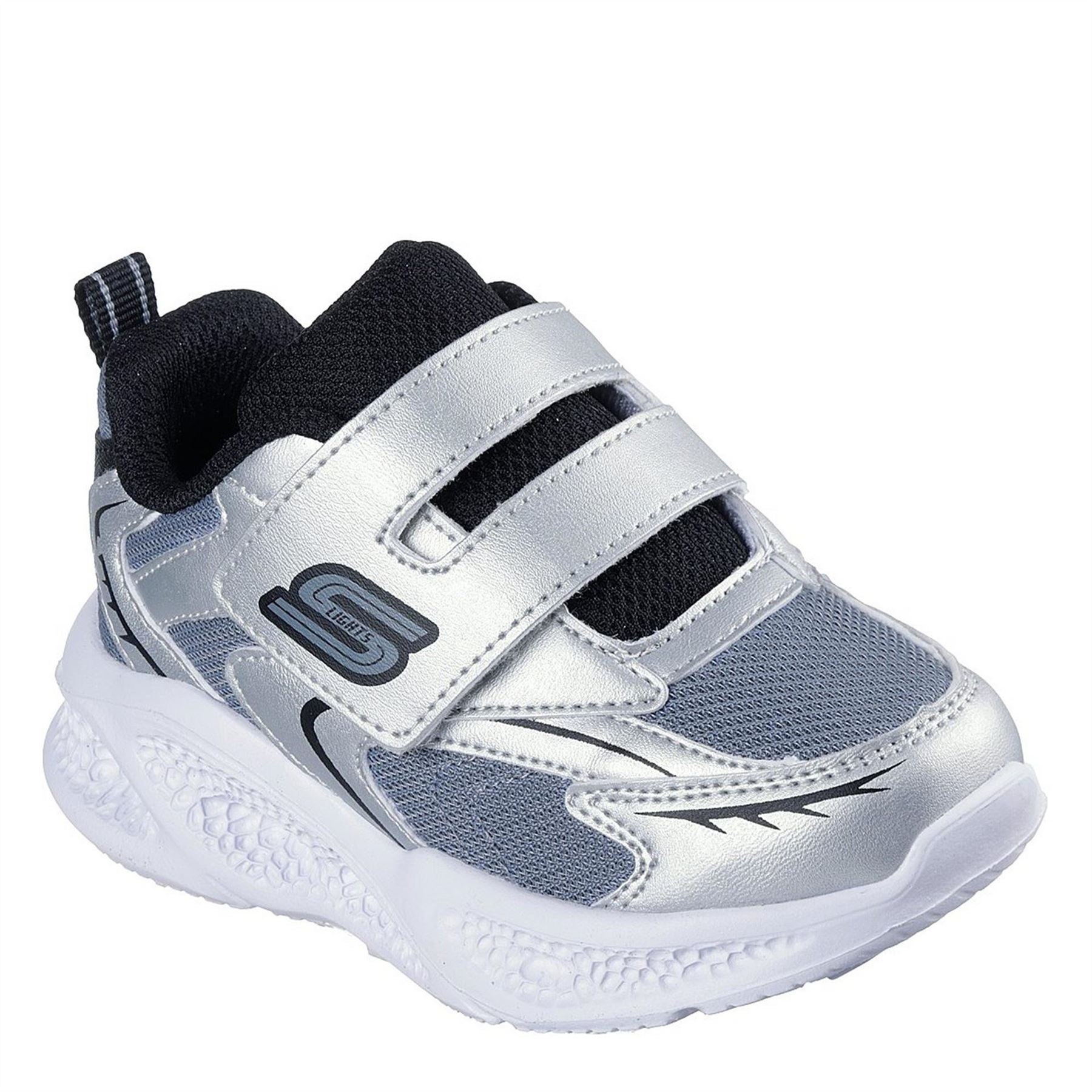 Skechers Meteor Lights Leather Light Up Trainers