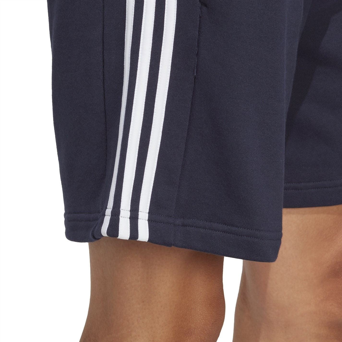 adidas Mens Essentials 3 Stripe Fleece Shorts