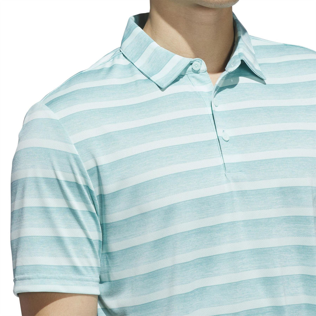 adidas 2 Colour Stripe Short Sleeve Performance Polo Shirt