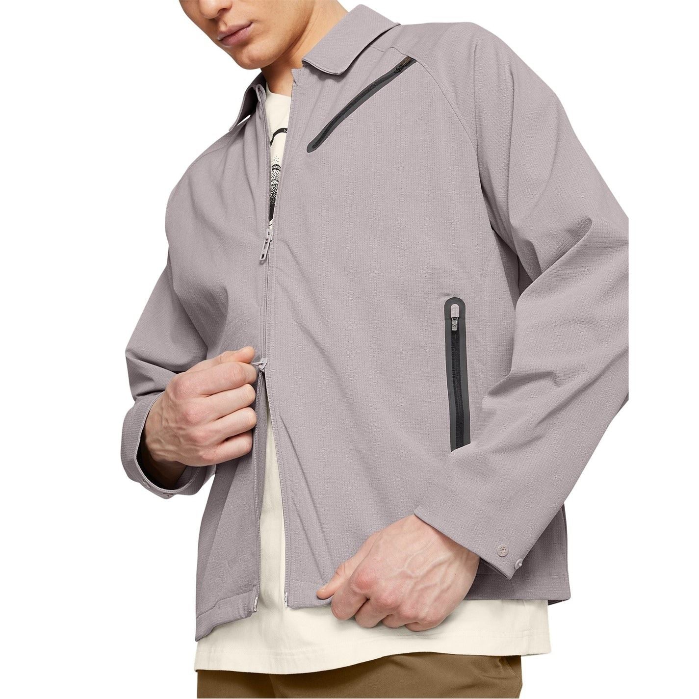Under Armour Solid Patterned Bomber Jacket with Zipped Pocket