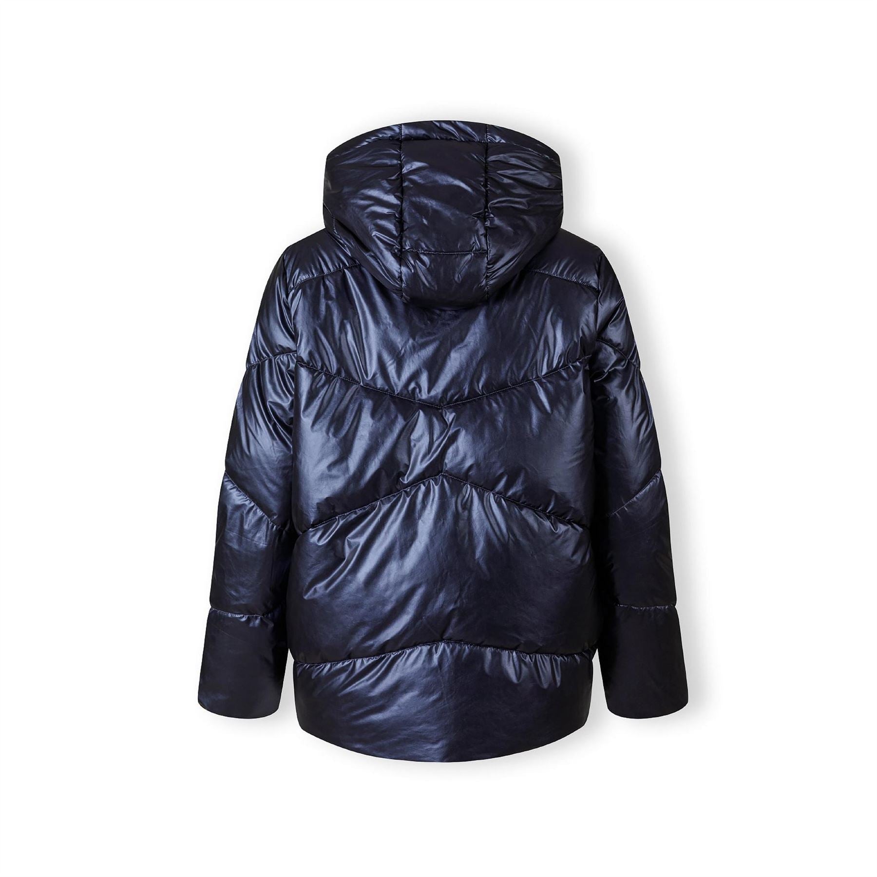 Minoti Women Quilted Short Hooded Jacket With Zip And Pockets Navy
