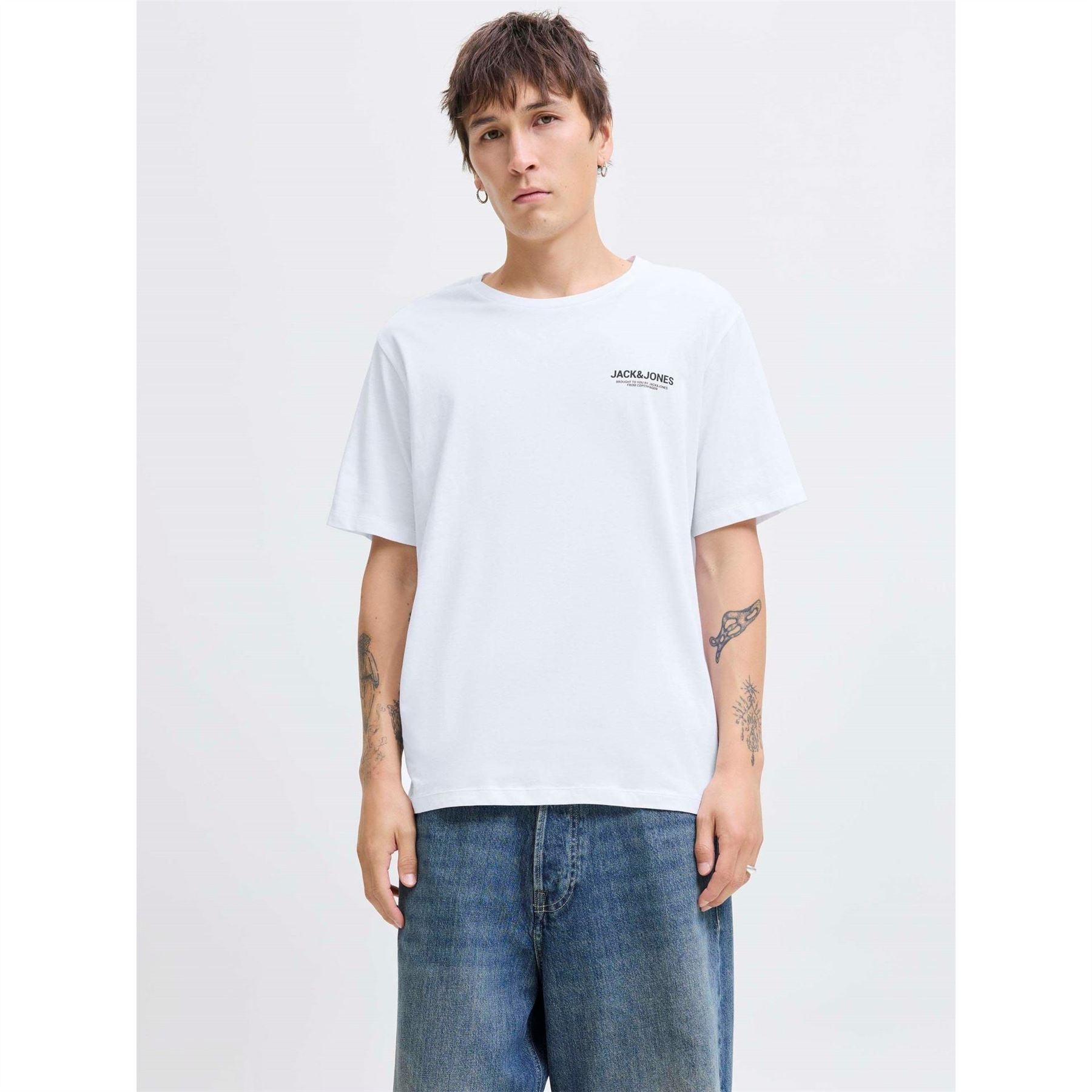 Jack and Jones Mens 5 Pack Short Sleeve T-Shirt