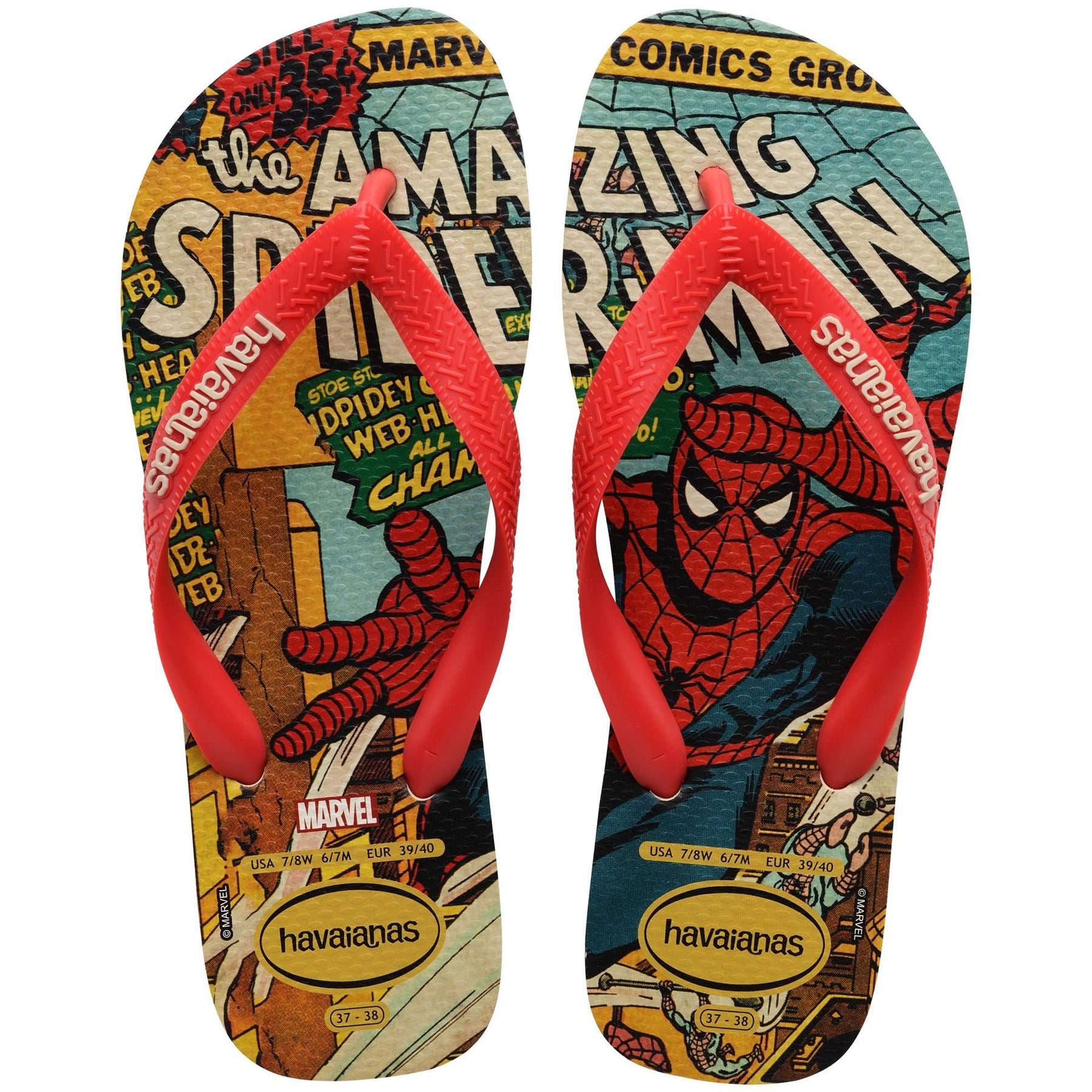 Havaianas Hav. Top Marvel Classics Black Blac Flip Flops Unisex Adults