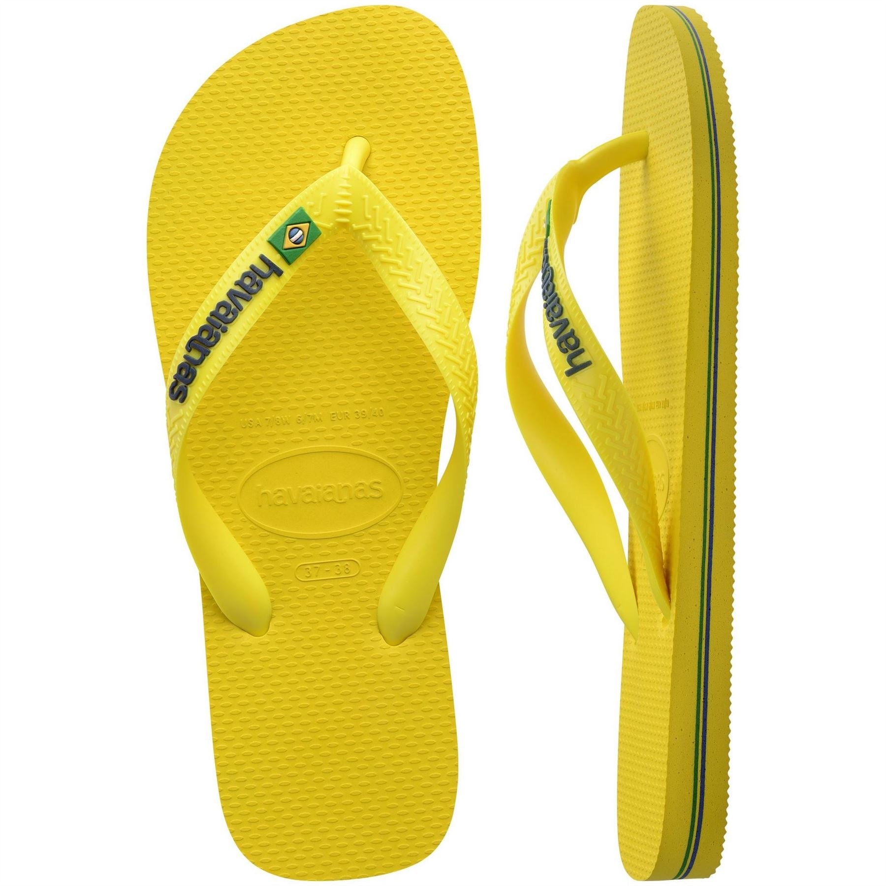 Havaianas Solid Patterned Brasil Thong Toe Flip Flops