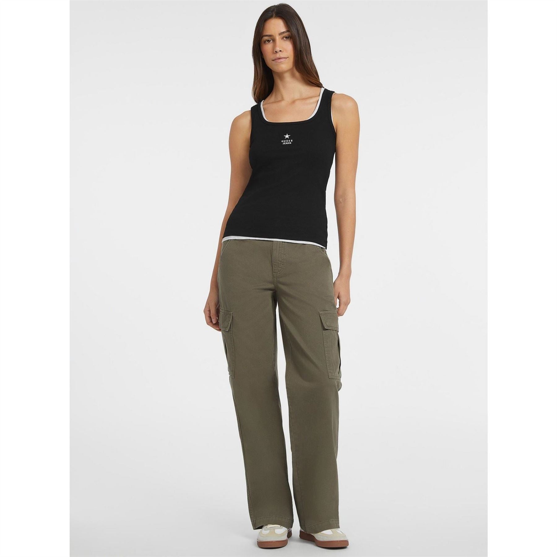 Guess Star Square Neck Slim Fit Tank