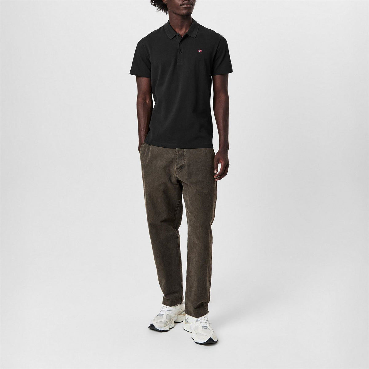 Napapijri Black Regular Fit Solid Polo Shirt